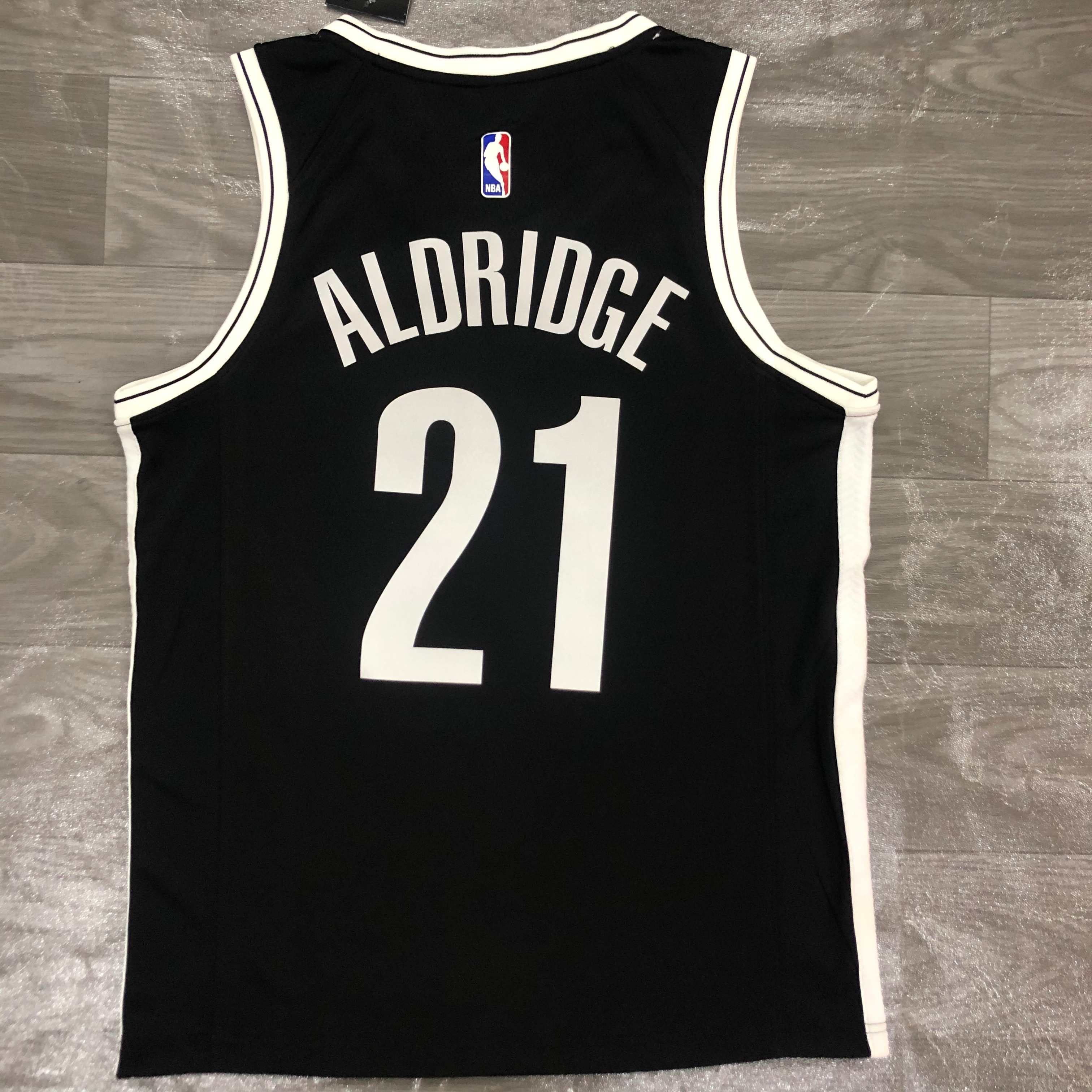 NBA Men New Brooklyn Nets Black #21 ALDRIDGE Jersey High Quality Name and Number Print - leoleo123123