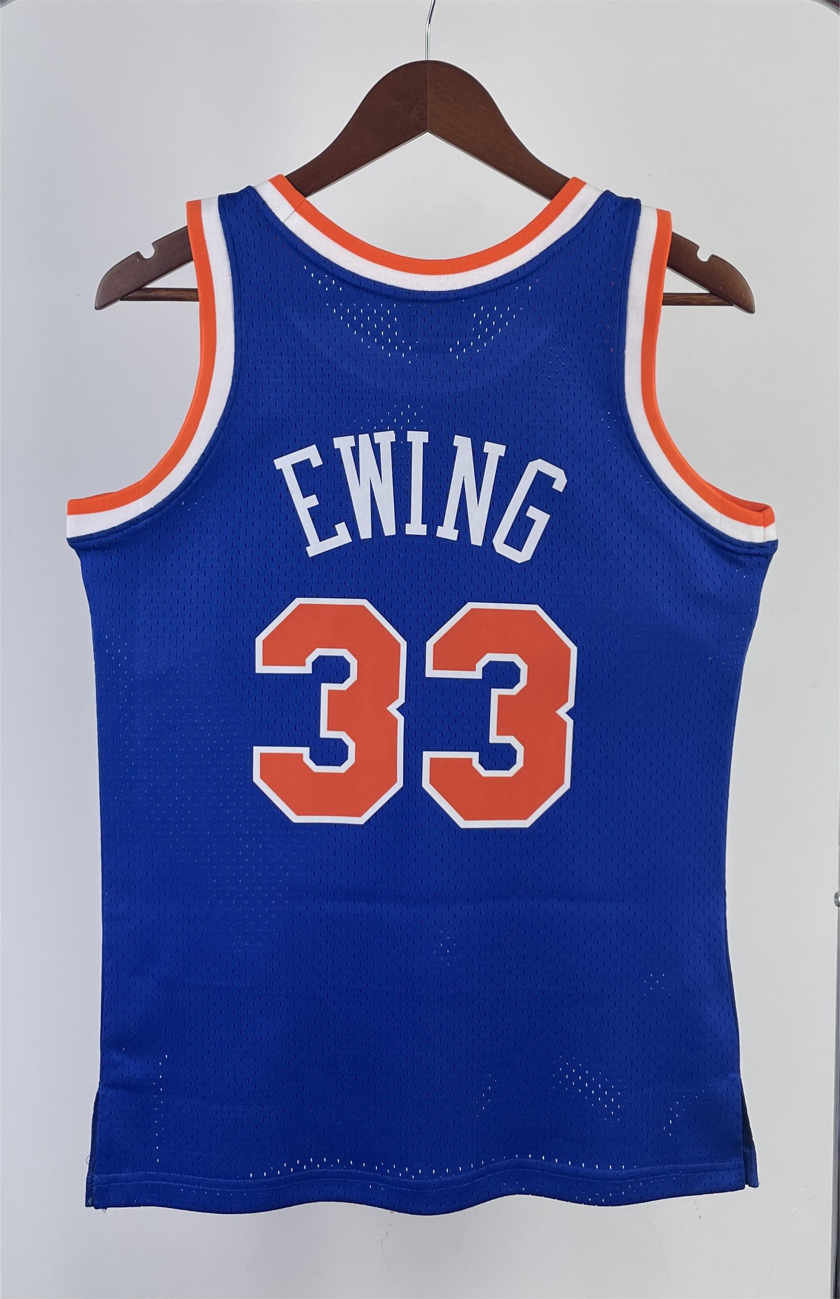 NBA Men 91-92 New York Knicks Blue #33 EWING Classics Swingman Jersey - leoleo123123