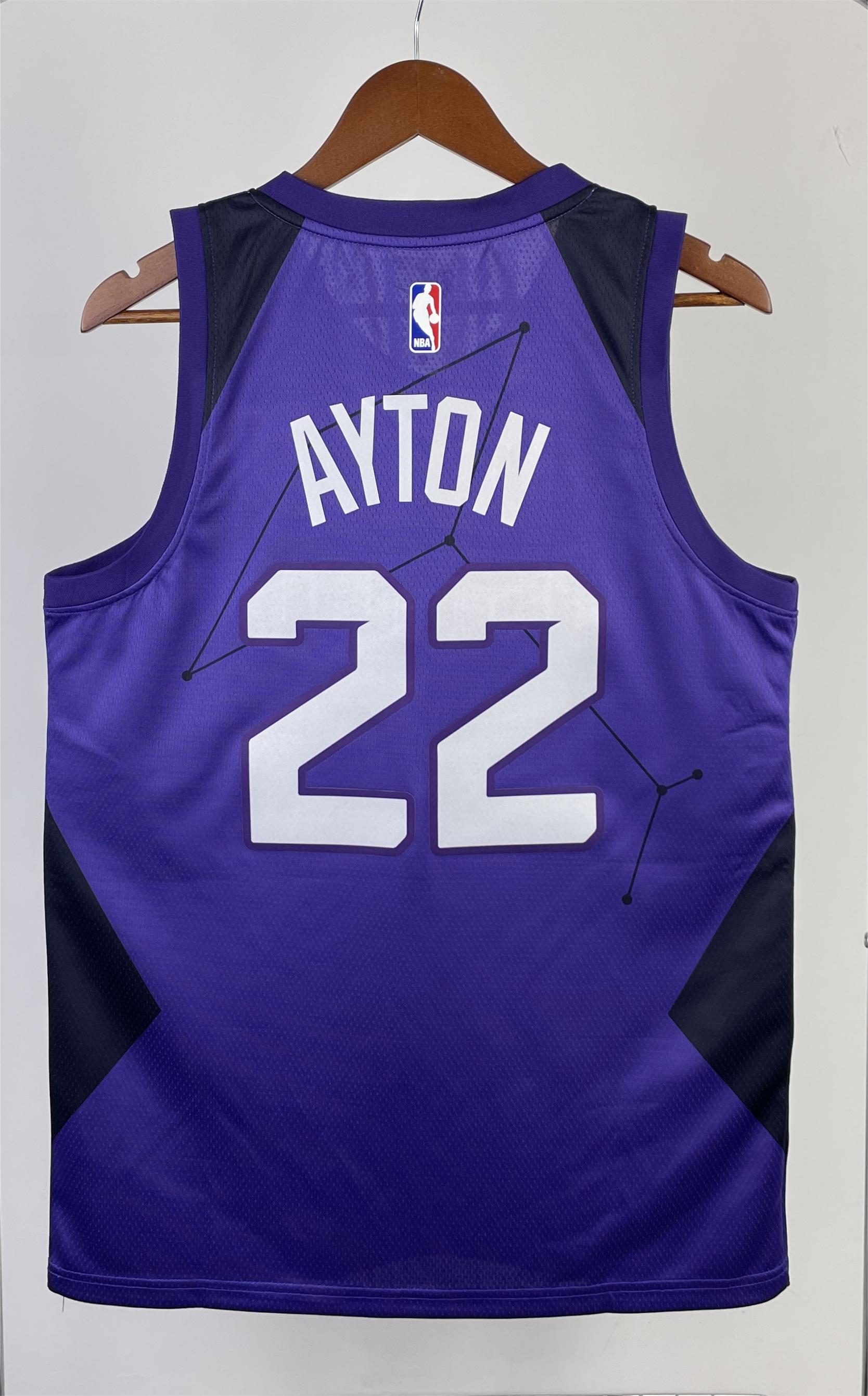 NBA Men 2018 Phoenix Suns Purple #22 AYTON Jersey High Quality Name and Number Print - leoleo123123