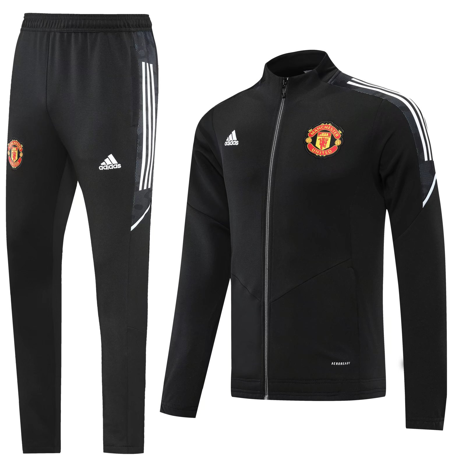 22-23 Man United Black with White Lines Jacket Tracksuit Thai Quality - leoleo123123