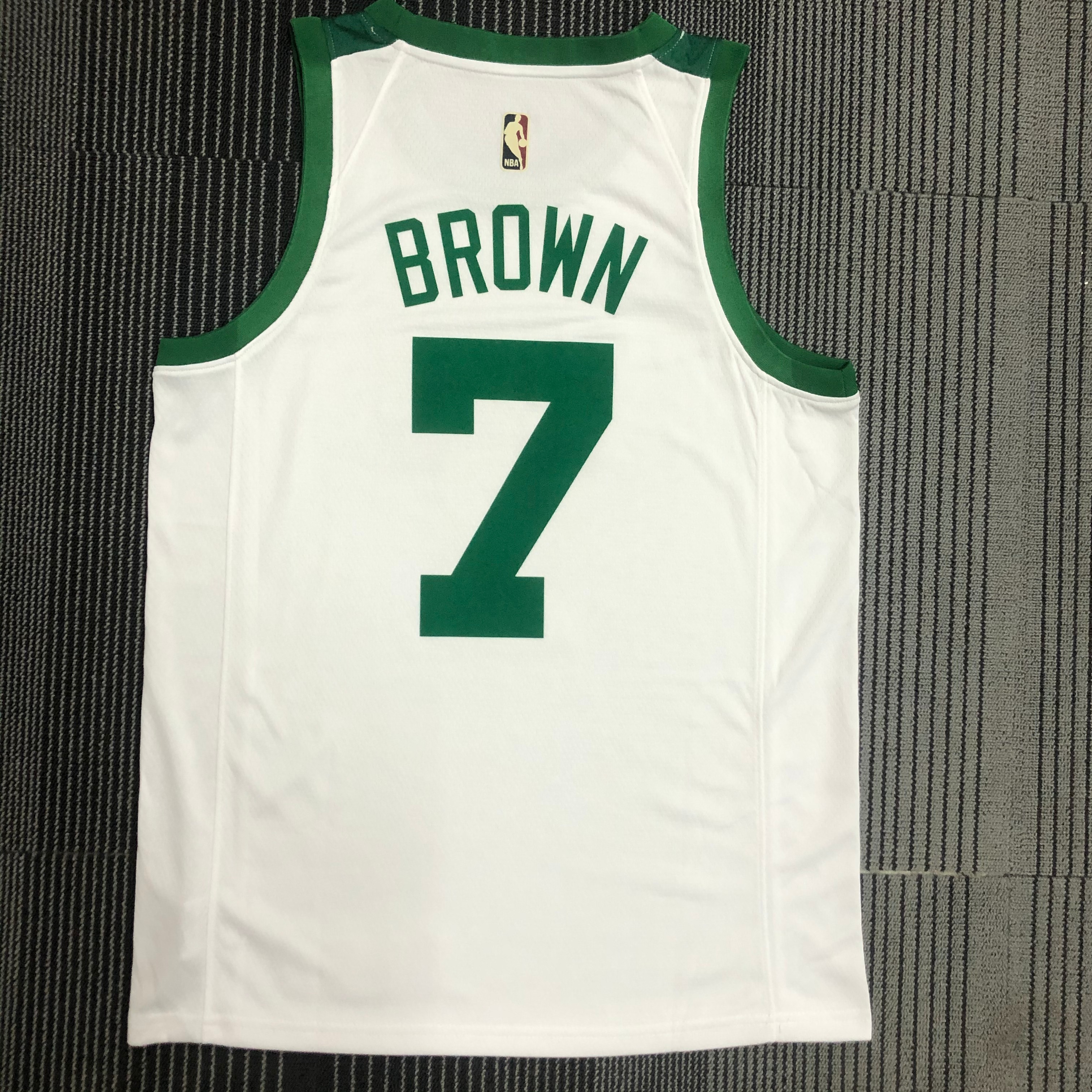 NBA 75th Anniversary Boston Celtics Retro White #7 BROWN Jersey High Quality Name and Number Print - leoleo123123