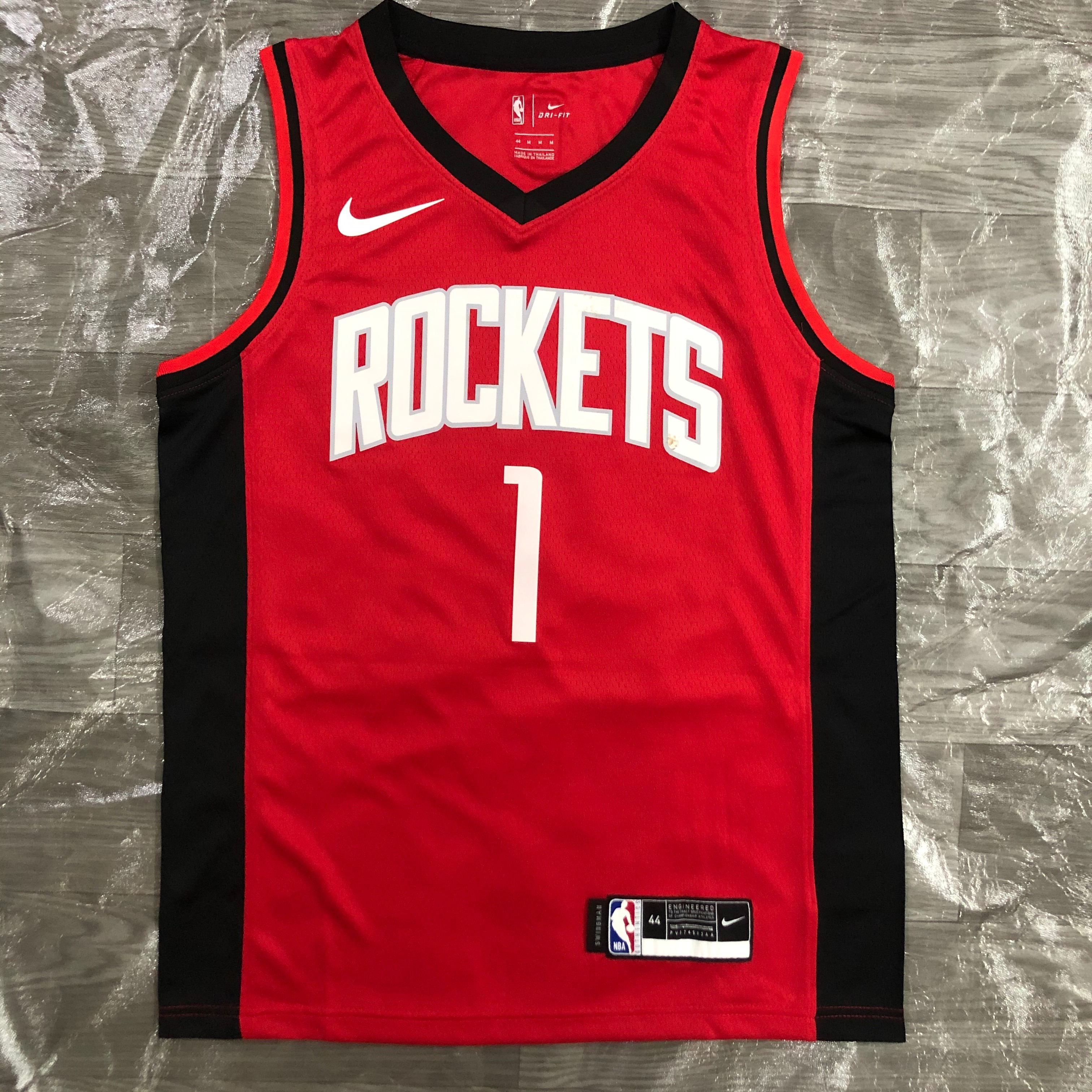 NBA Men Season 2021 Houston Rockets Red #1 MCGRADY Jersey High Quality Name and Number Print - leoleo123123