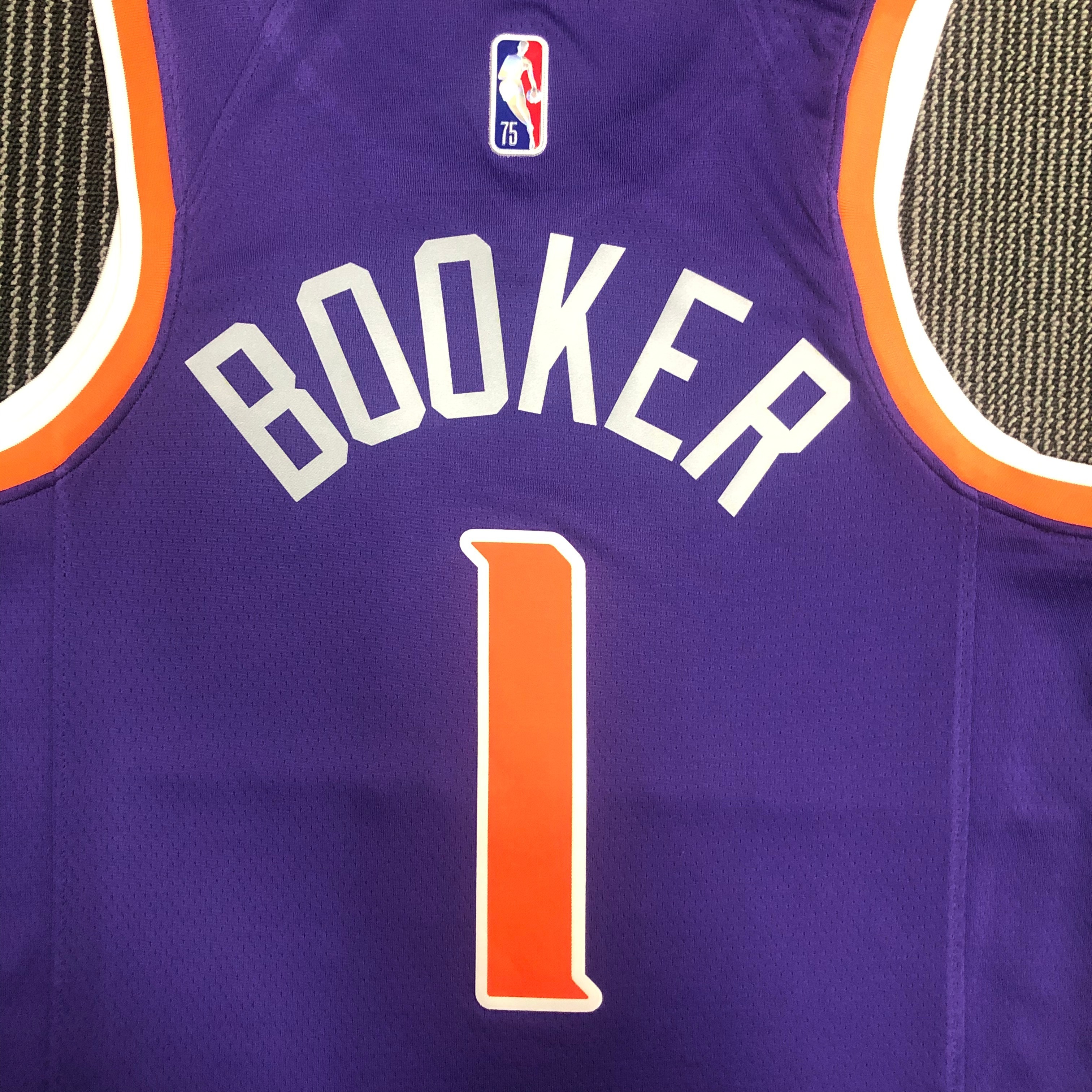 NBA Men 75 Anniversary Phoenix Suns Purple #1 BOOKER Jersey High Quality Name and Number Print - leoleo123123