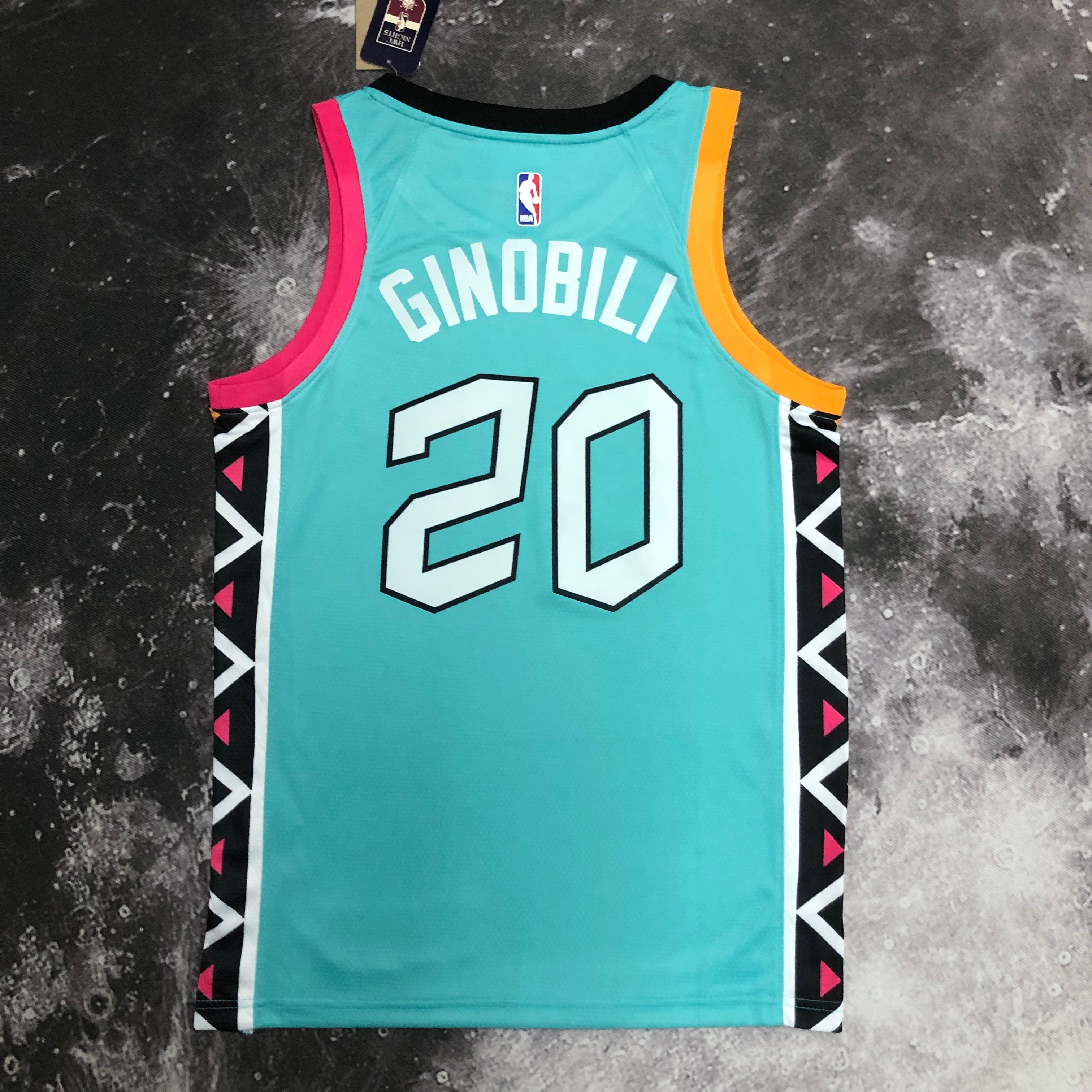 NBA Men 2023 San Antonio Spurs Blue #20 GINOBILI Jersey High Quality Name and Number Print - leoleo123123