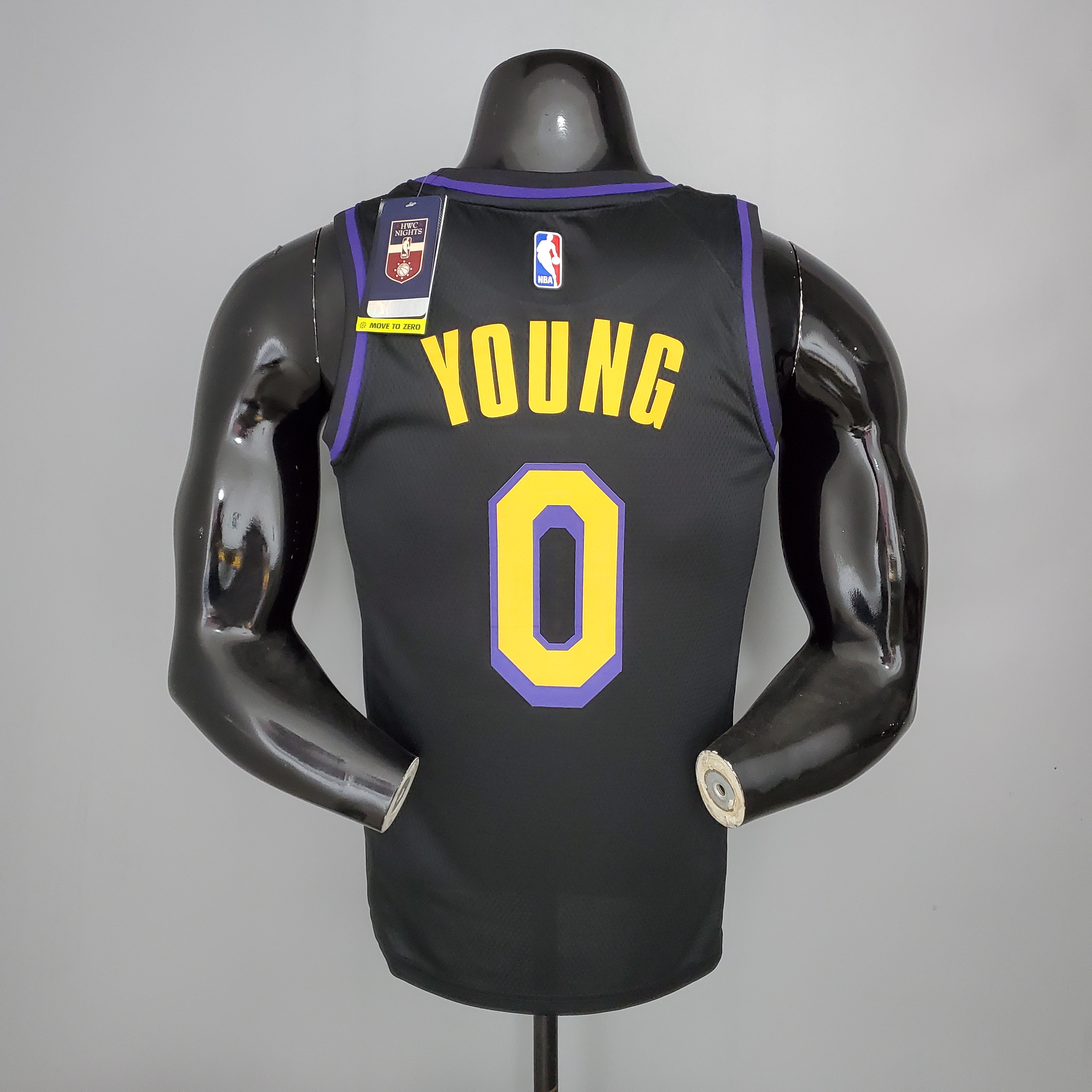 2021 YOUNG#0 Los Angeles Lakers Black Latin Black NBA Jersey High Quality Name and Number Print - leoleo123123