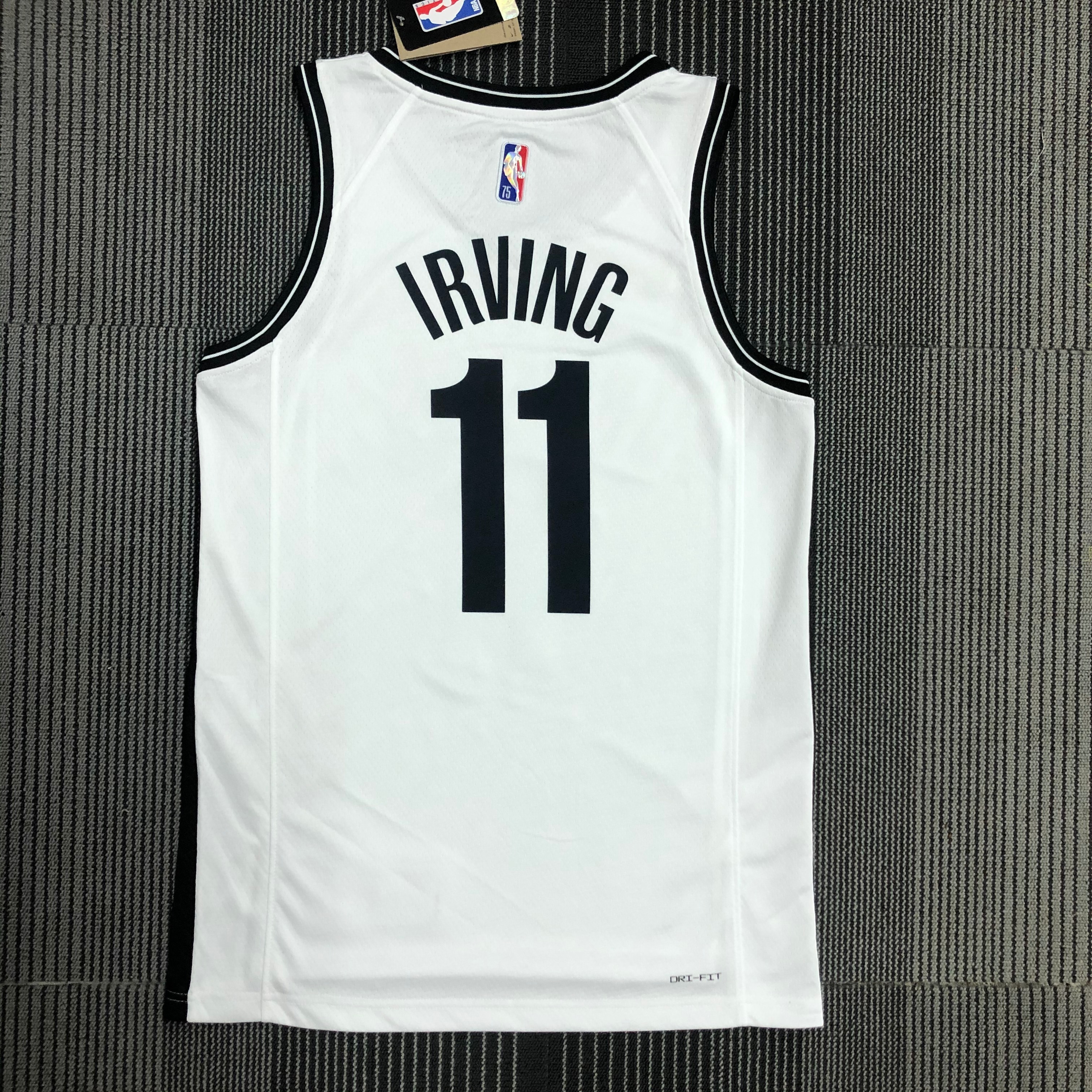 NBA Men 75th Anniversary Brooklyn Nets White #11 IRVING Jersey High Quality Name and Number Print - leoleo123123