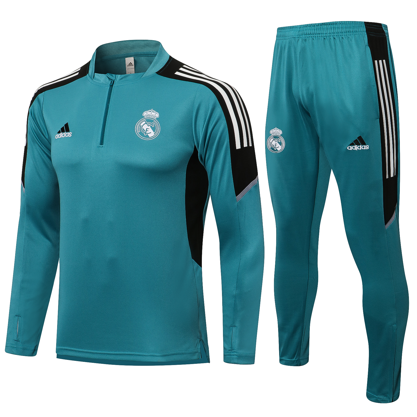 21-22 Real Madrid Sea Blue Sweater Tracksuit Thai Quality - leoleo123123