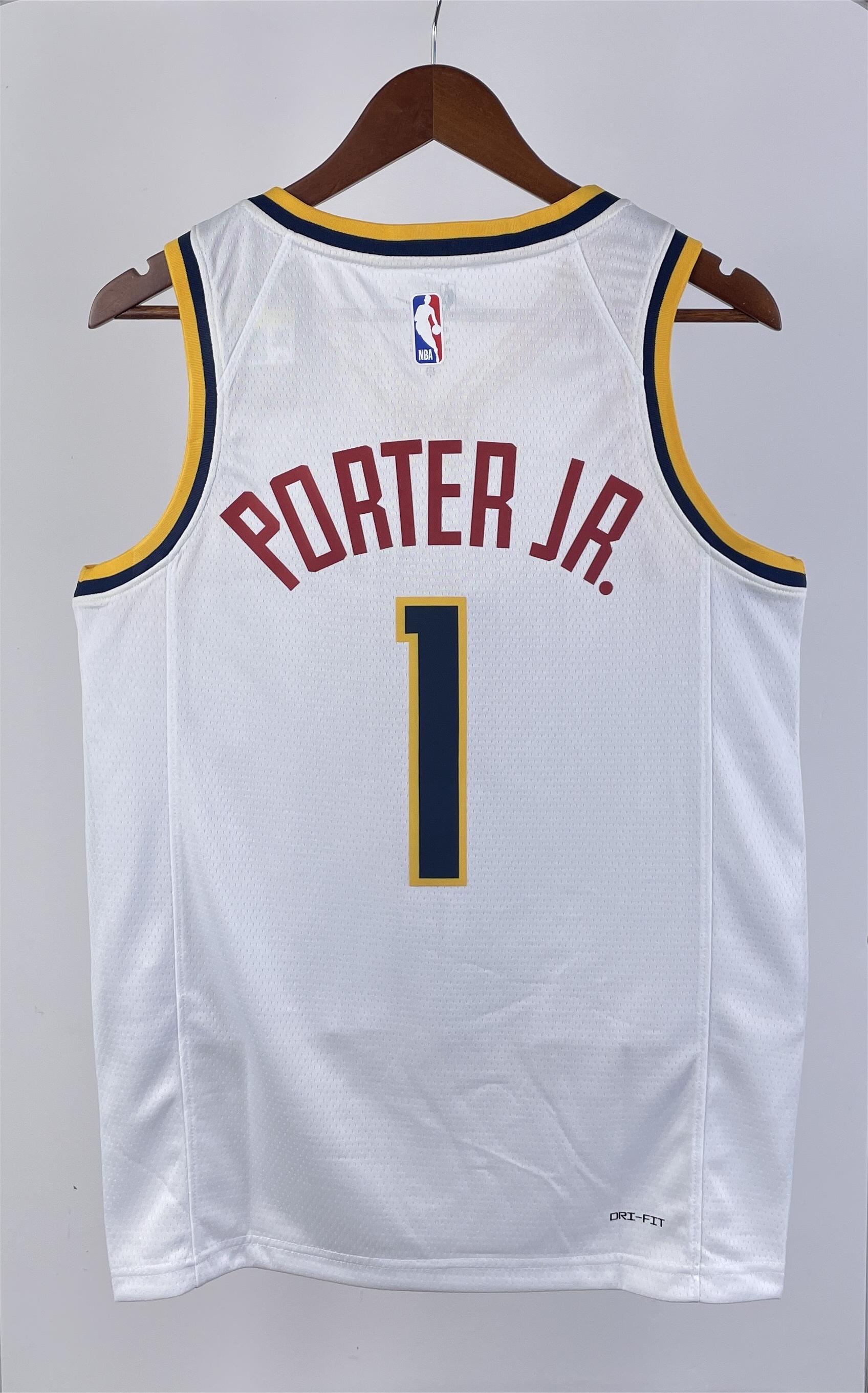 NBA Men Season 2023 Denver Nuggets White #1 PORTER JR. Jersey High Quality Name and Number Print - leoleo123123