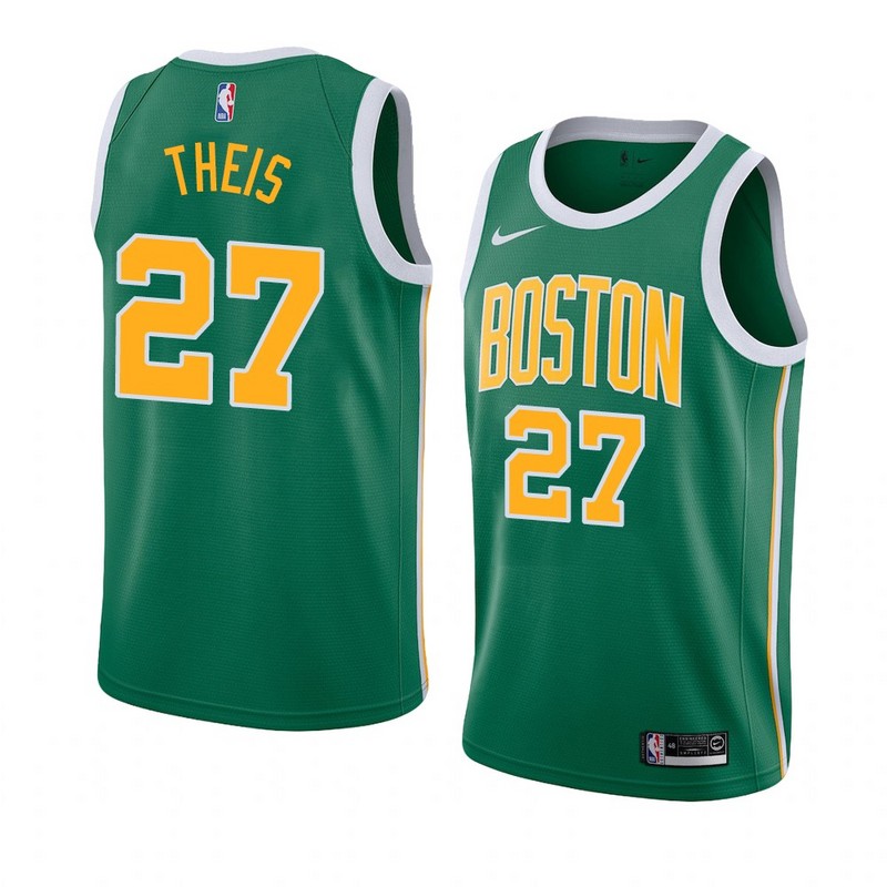 NBA Boston Celtics Green with Yellow Name #27 THEIS Jersey High Quality Name and Number Print - leoleo123123