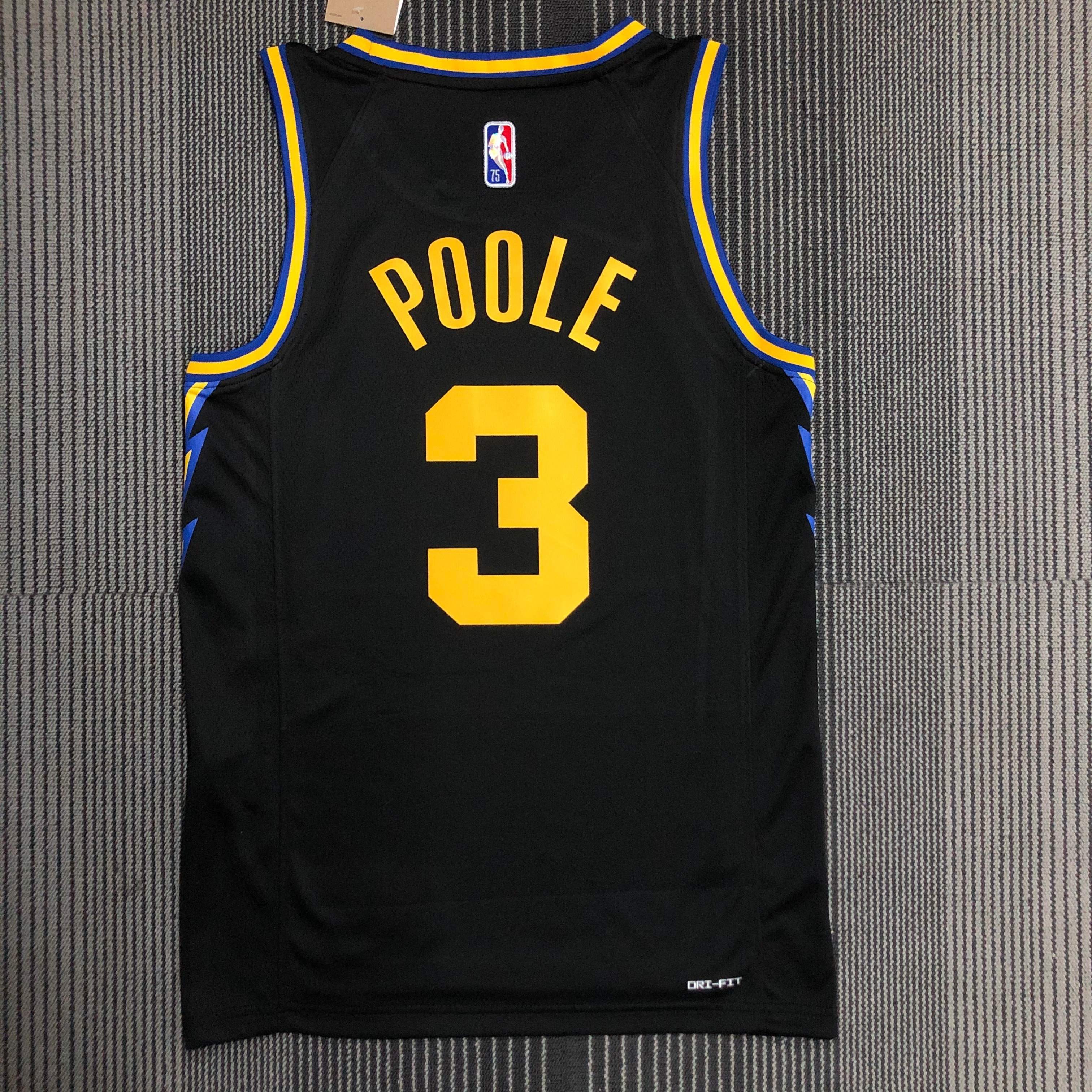NBA Men 75th Anniversary Season 2022 Golden State Warriors Black #3 POOLE Jersey High Quality Name and Number Print - leoleo123123