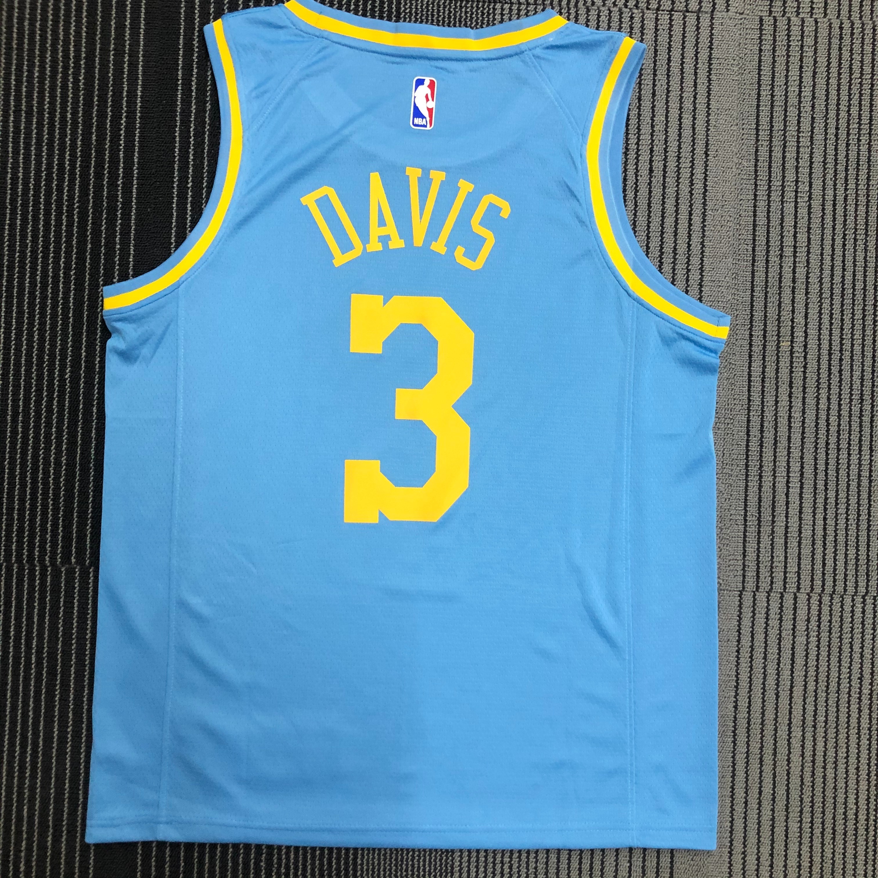 NBA Season 2021 Los Angeles Lakers Minneapolis Blue #3 DAVIS Round Neck Jersey High Quality Name and Number Print - leoleo123123