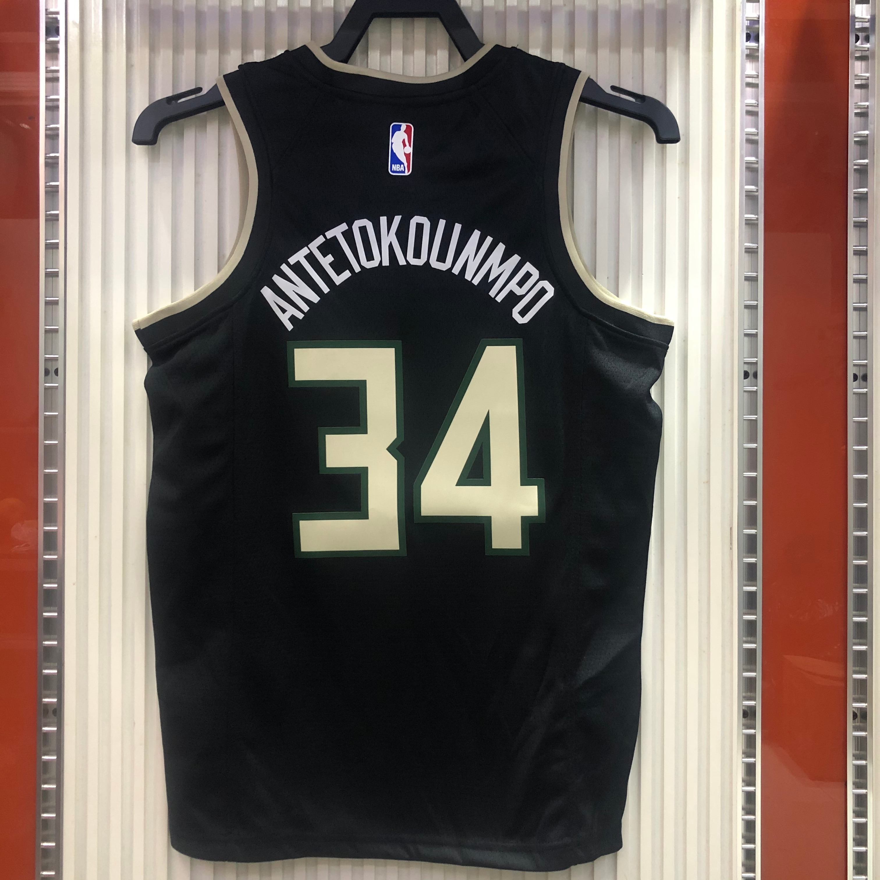 NBA Men Season 2021 Milwaukee Bucks Black ##34 ANTETOKOUNMPO Jersey with Jordan Logo High Quality Name and Number Print - leoleo123123