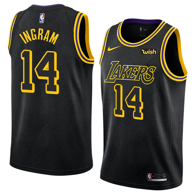 NBA Men Los Angeles Lakers Black #14 INGRAM Round Neck Jersey High Quality Name and Number Print - leoleo123123
