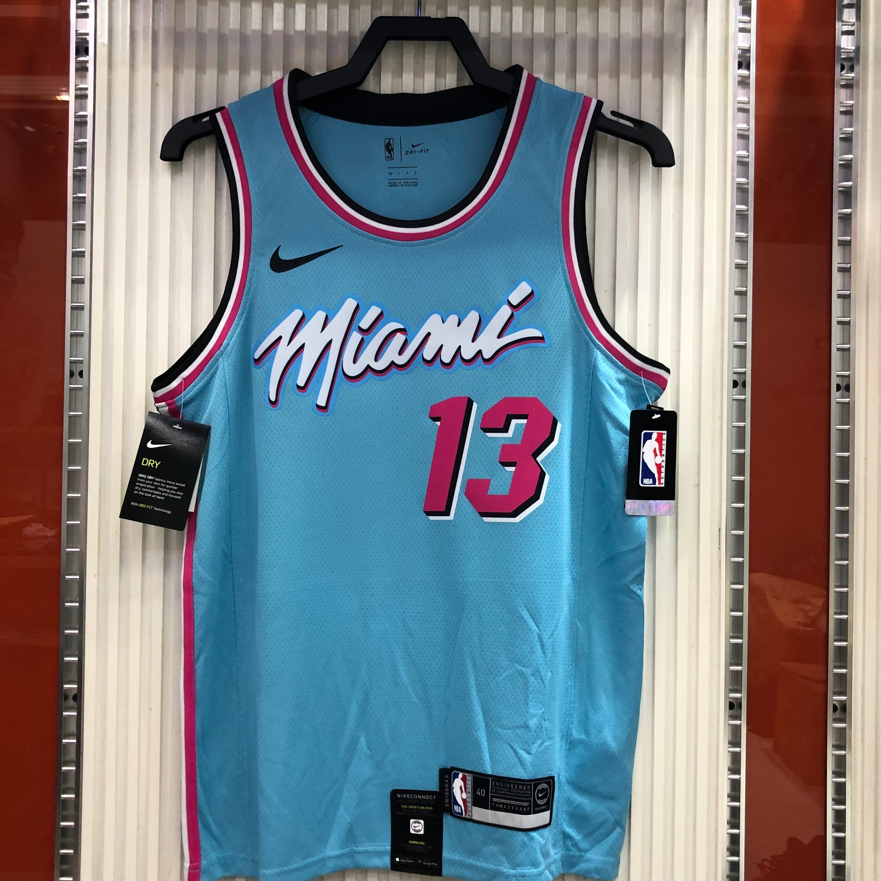 NBA Men Miami Heat Blue City #13 ADEBAYO Jersey High Quality Name and Number Print - leoleo123123