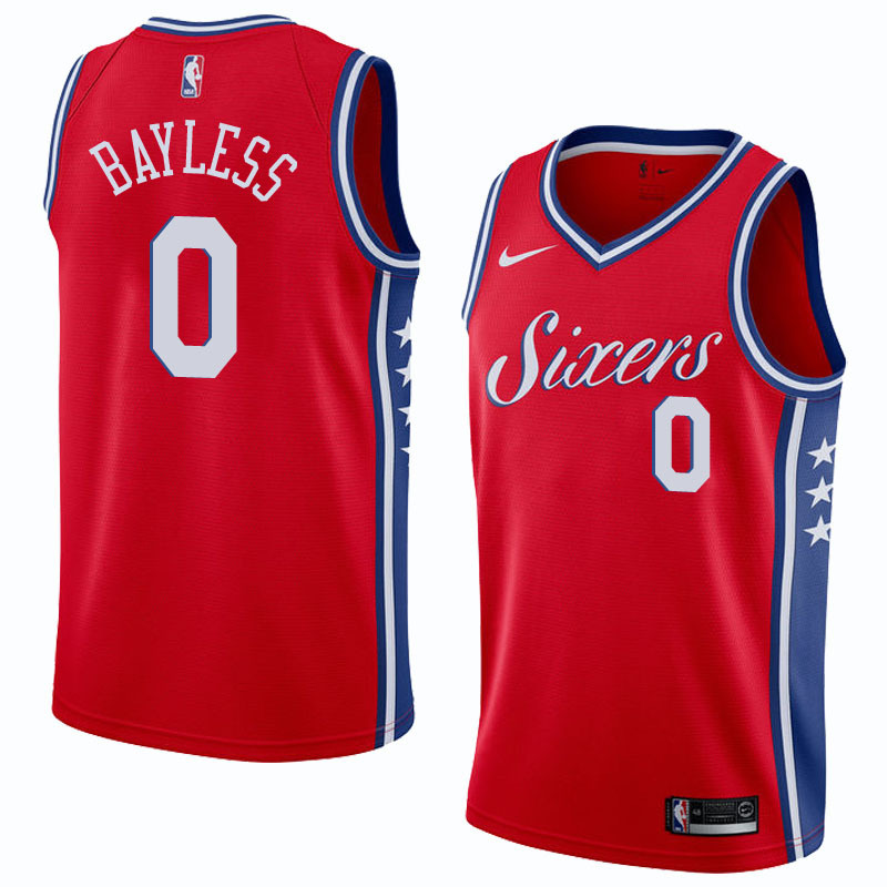 NBA Men Philadelphia 76ers Red #0 BAYLESS Jersey High Quality Name and Number Print - leoleo123123