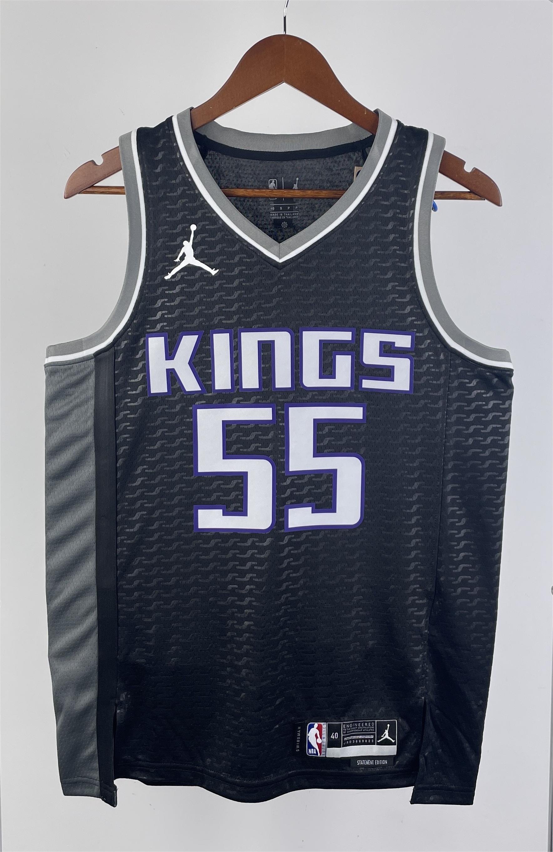NBA Men 2023 Sacramento Kings Black with Jordan Logo #55 WILLIAMS Jersey High Quality Name and Number Print - leoleo123123