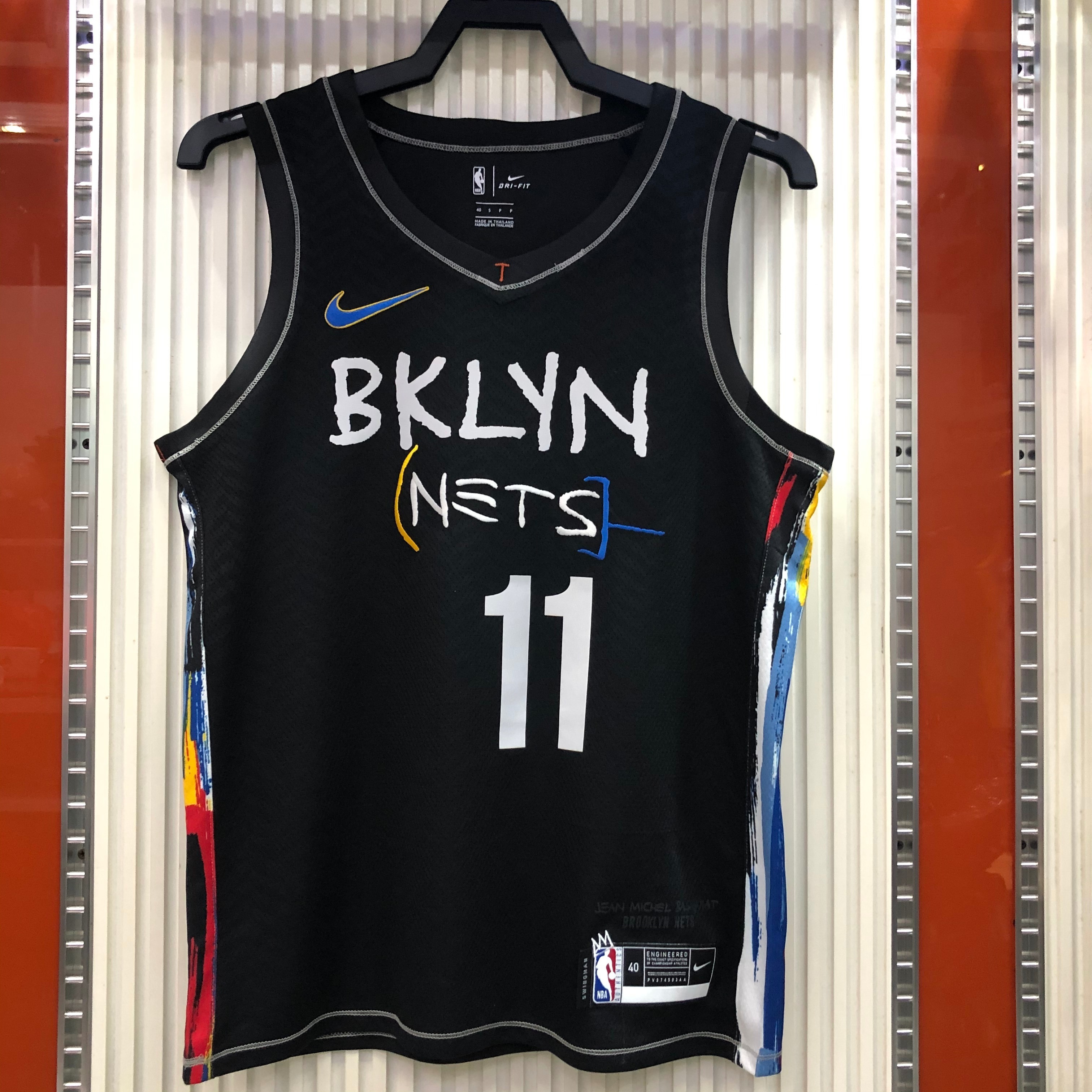 NBA Men Season 2021 Brooklyn Nets Black City #11 IRVING Jersey High Quality Name and Number Print - leoleo123123