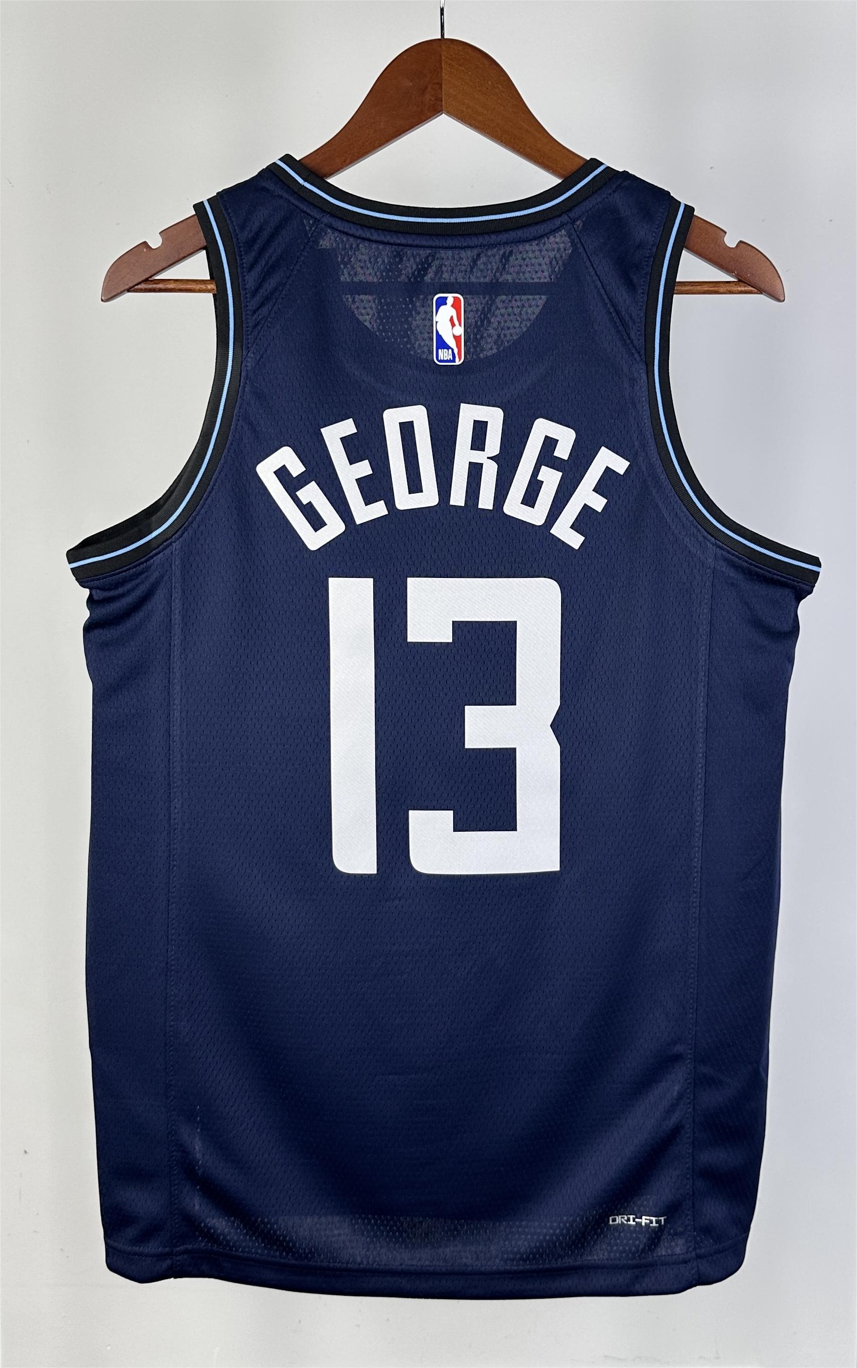 NBA Season 2024 Men Los Angeles Clippers Navy #13 GEORGE Jersey High Quality Name and Number Print - leoleo123123