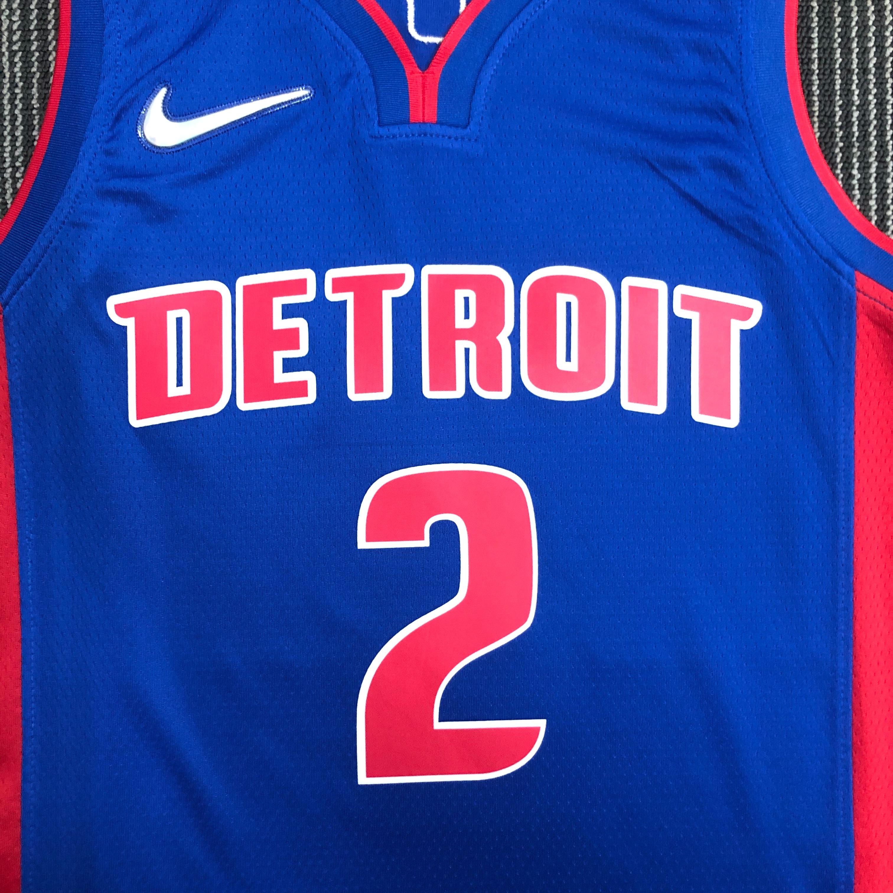 NBA 75th Anniversary Detroit Pistons Blue #2 CUNNINGHAM Jersey High Quality Name and Number Print - leoleo123123