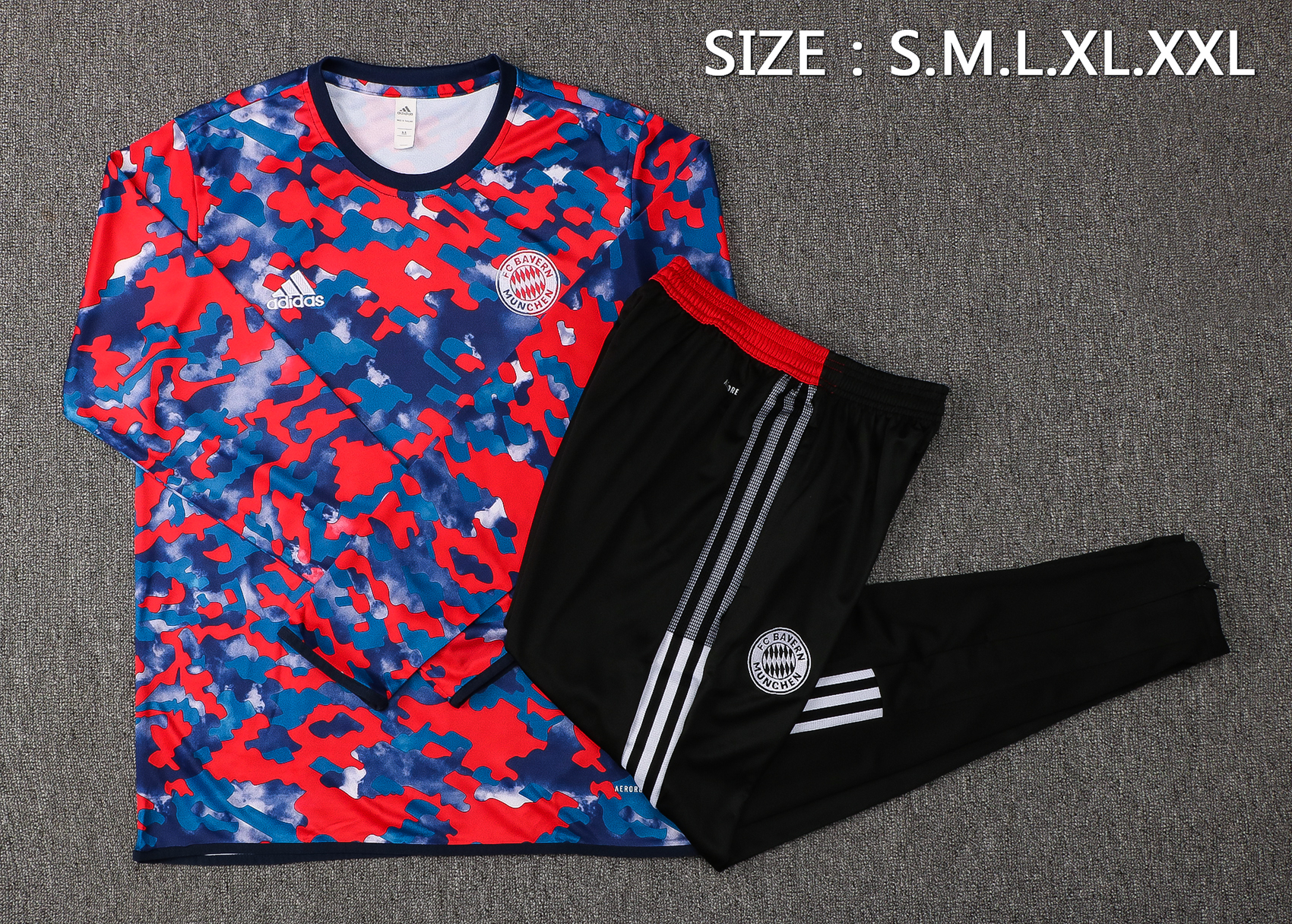 21-22 Bayern Red and Blue Sweater Tracksuit Thai Quality - leoleo123123