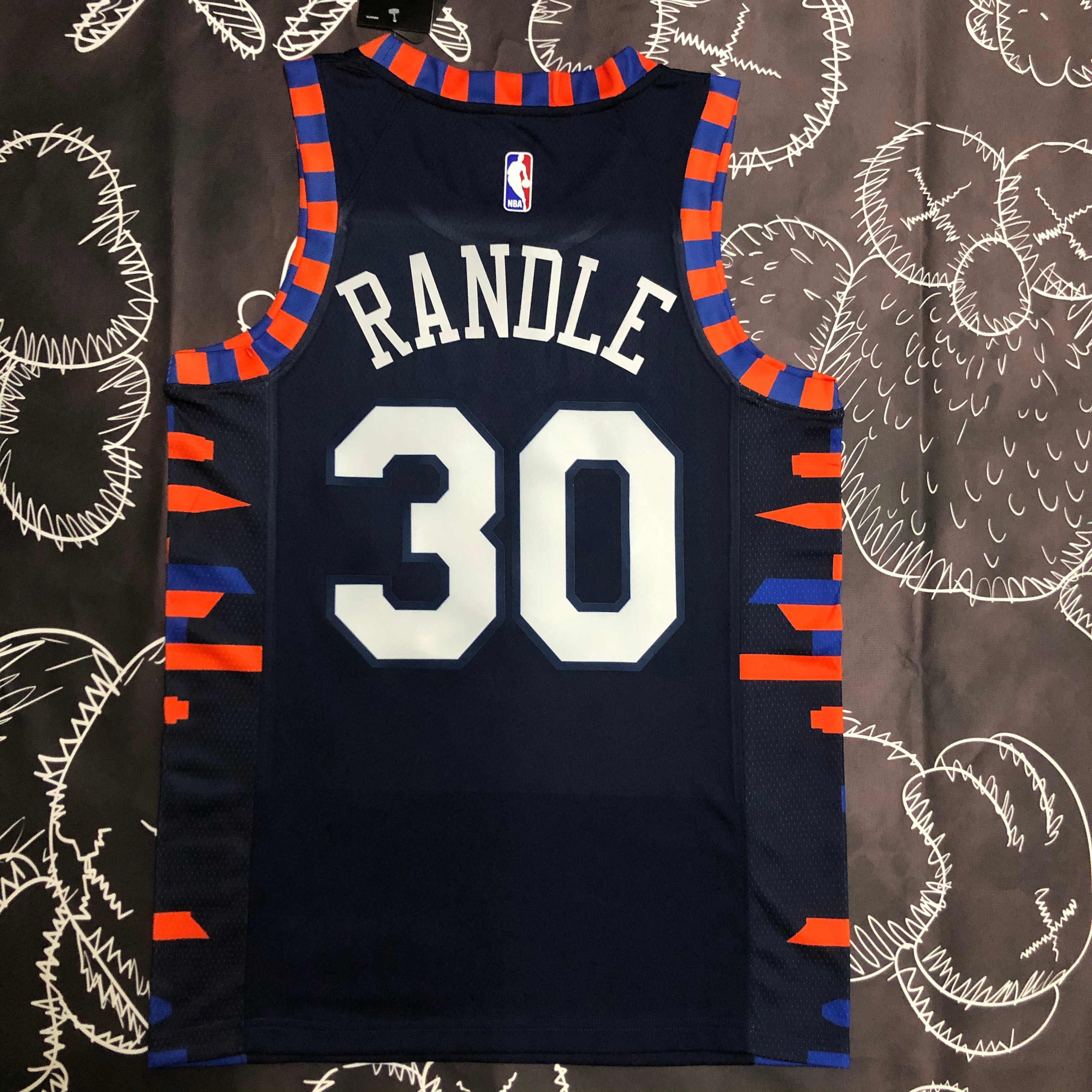 NBA Men New York Knicks Dark Blue #30 RANDLE Jersey High Quality Name and Number Print - leoleo123123