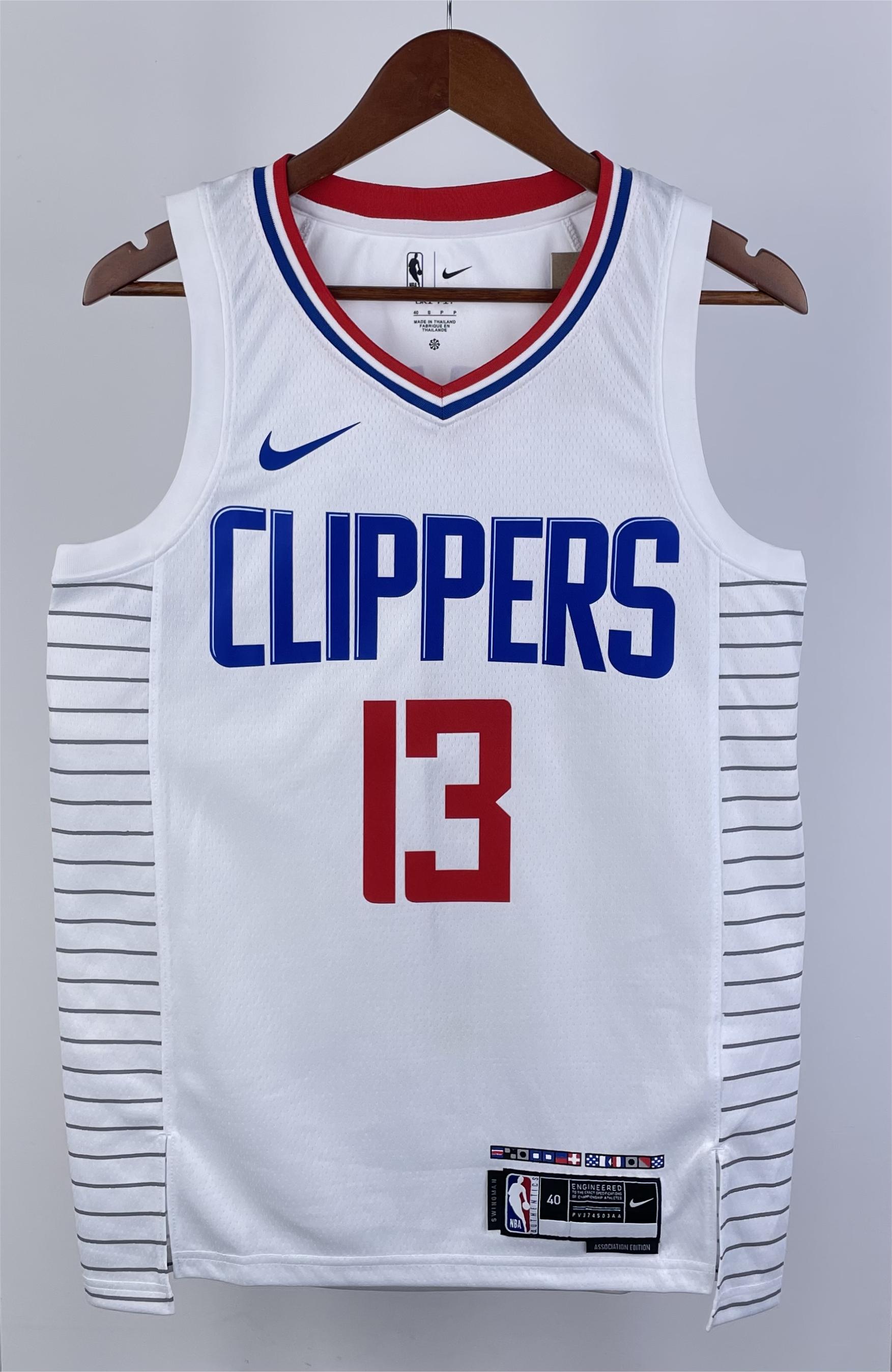NBA Season 2023 Men Los Angeles Clippers White #13 GEORGE Jersey High Quality Name and Number Print - leoleo123123