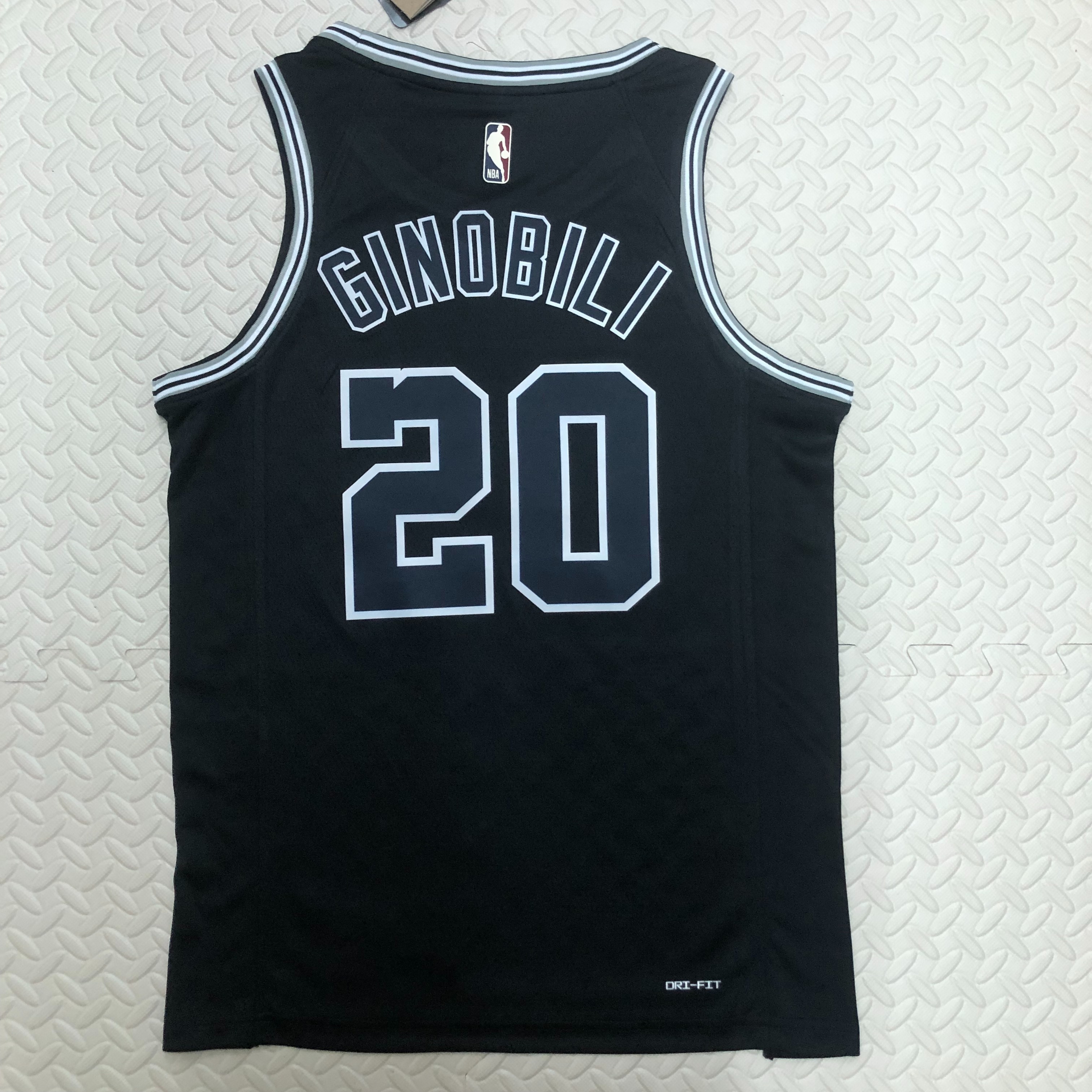NBA Men Season 2023 San Antonio Spurs Black Retro #20 GINOBILI Jersey High Quality Name and Number Print - leoleo123123