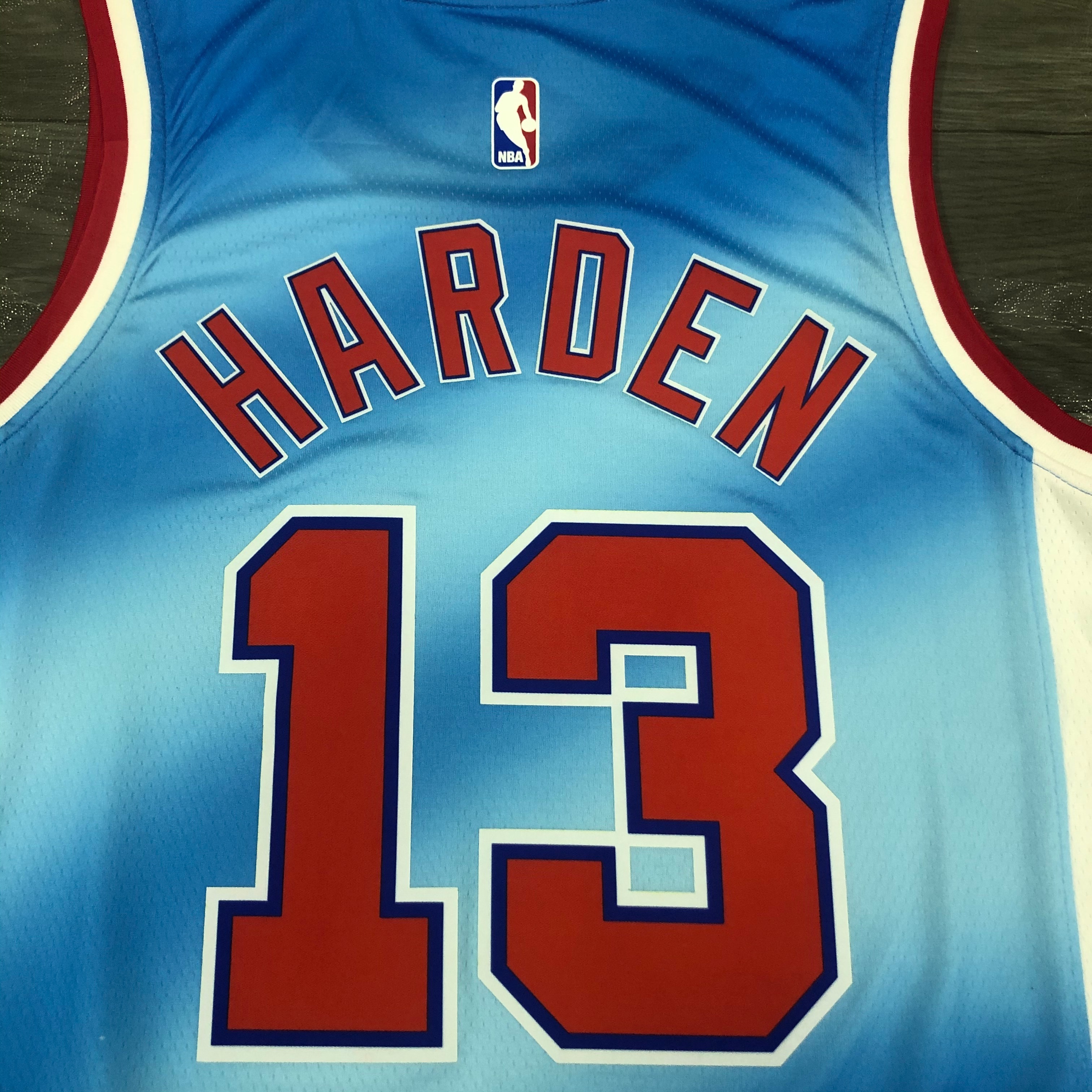 NBA Men Season 2021 Brooklyn Nets Blue Retro #13 HARDEN Jersey High Quality Name and Number Print - leoleo123123