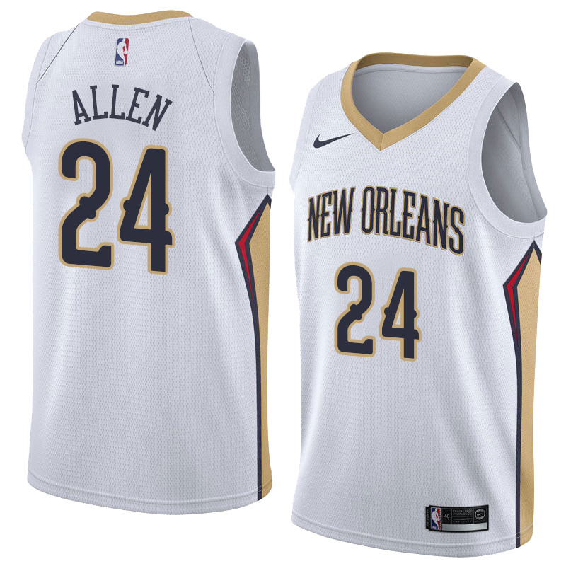 NBA Men New Orleans Pelicans White #24 ALLEN Jersey High Quality Name and Number Print - leoleo123123