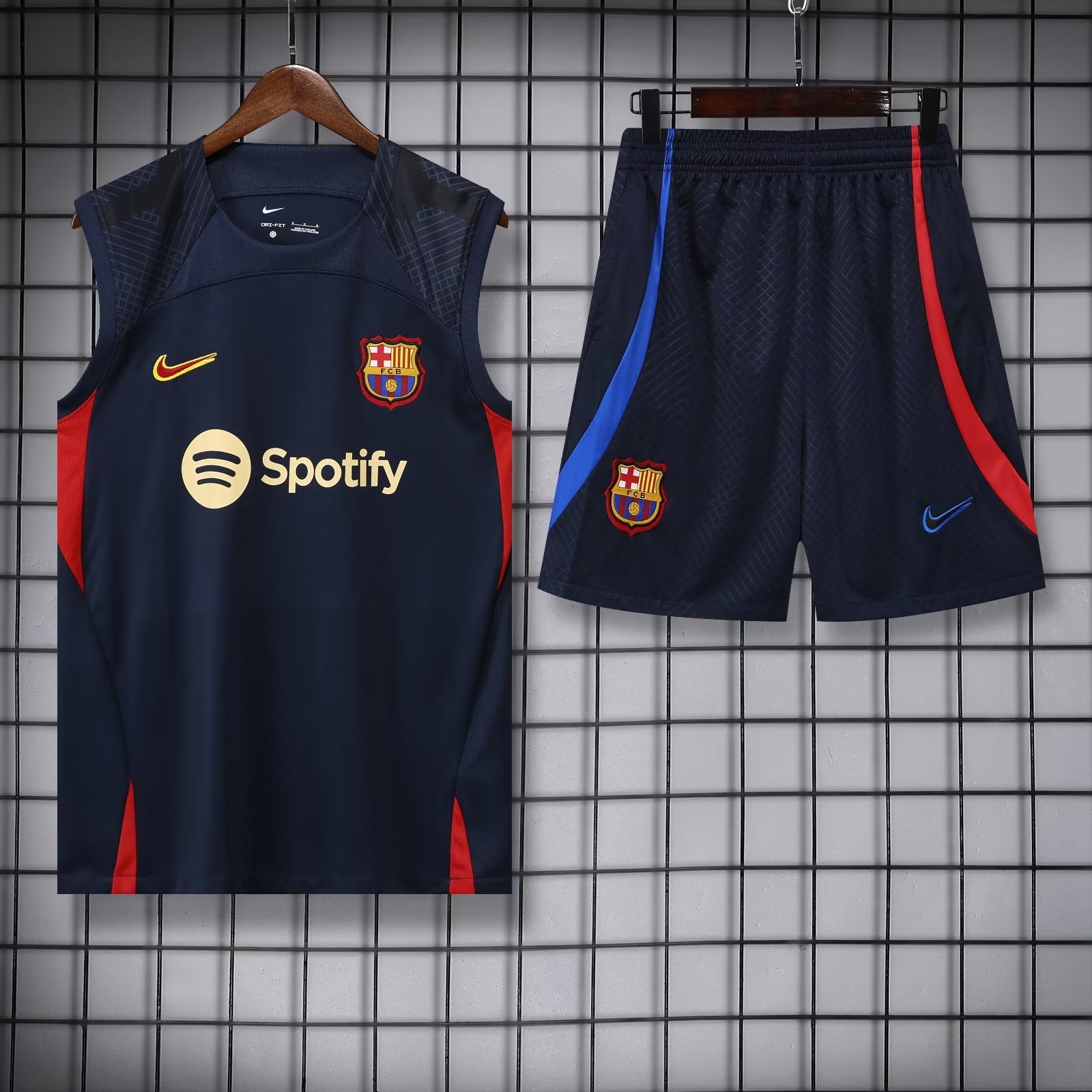 22/23 Barcelona Dark Blue Vest Training Tracksuit - leoleo123123