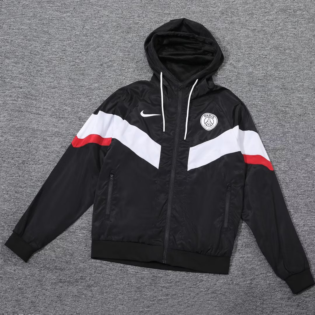 23/24 PSG Black Windbreaker Jacket 1:1 Quality - leoleo123123