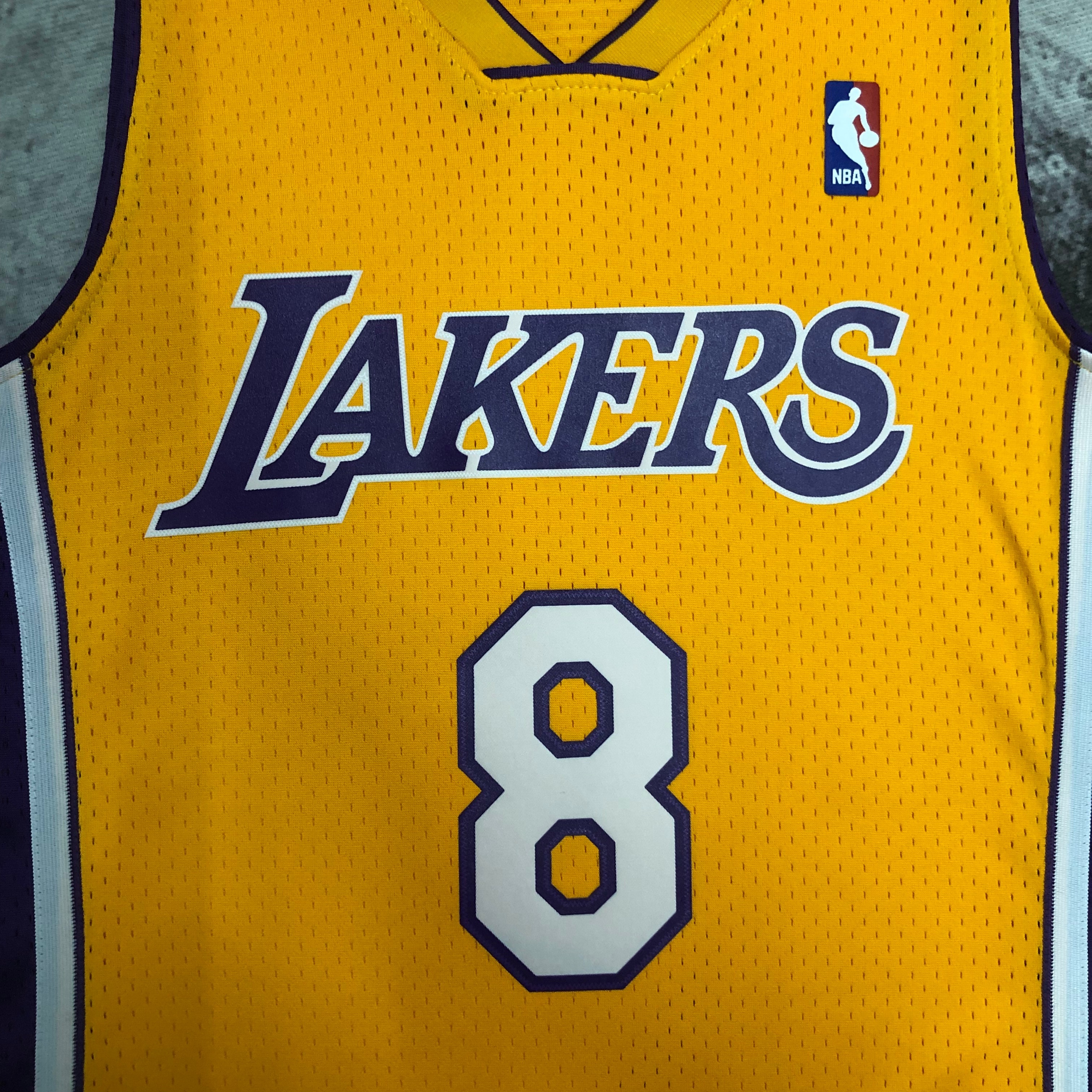 NBA Men Season 99-00 Los Angeles Lakers Yellow #8 BRYANT Jersey High Quality Name and Number Print - leoleo123123