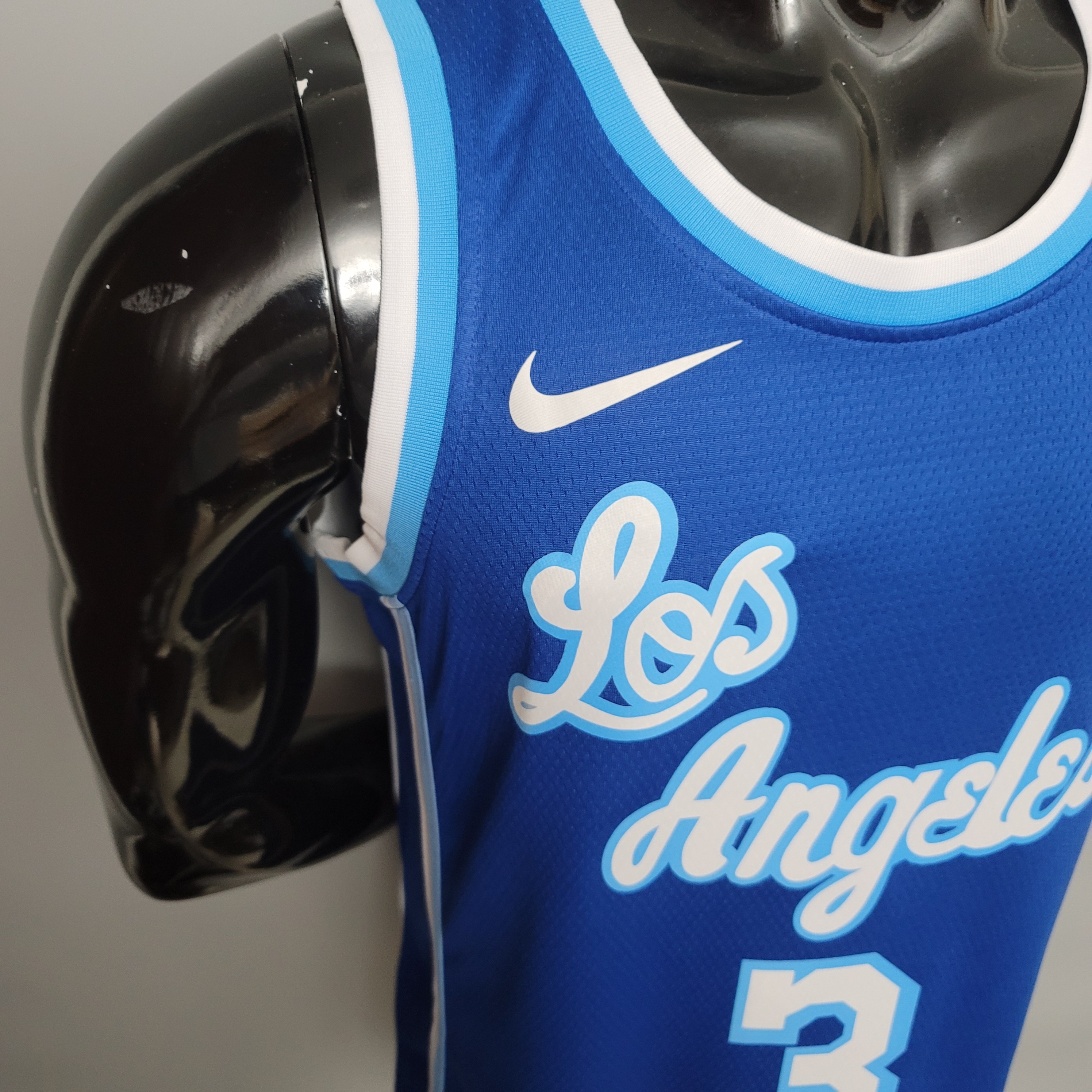 NBA Finals Men Los Angeles Lakers Retro in Latin #3 DAVIS Blue Round Neck Jersey High Quality Name and Number Print - leoleo123123