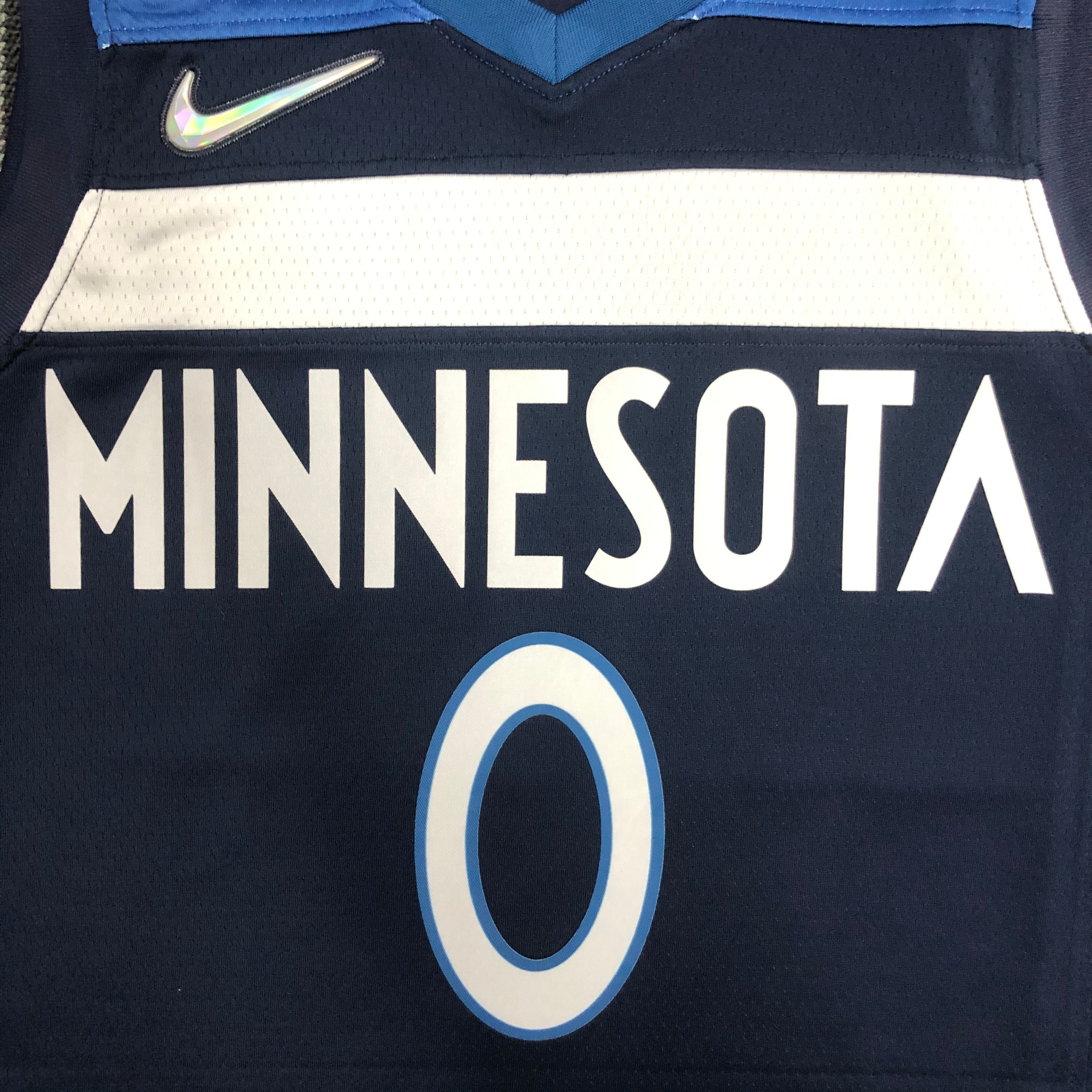 NBA Men 75th Anniversary Minnesota Timberwolves Dark Blue #0 RUSSELL Jersey High Quality Name and Number Print - leoleo123123