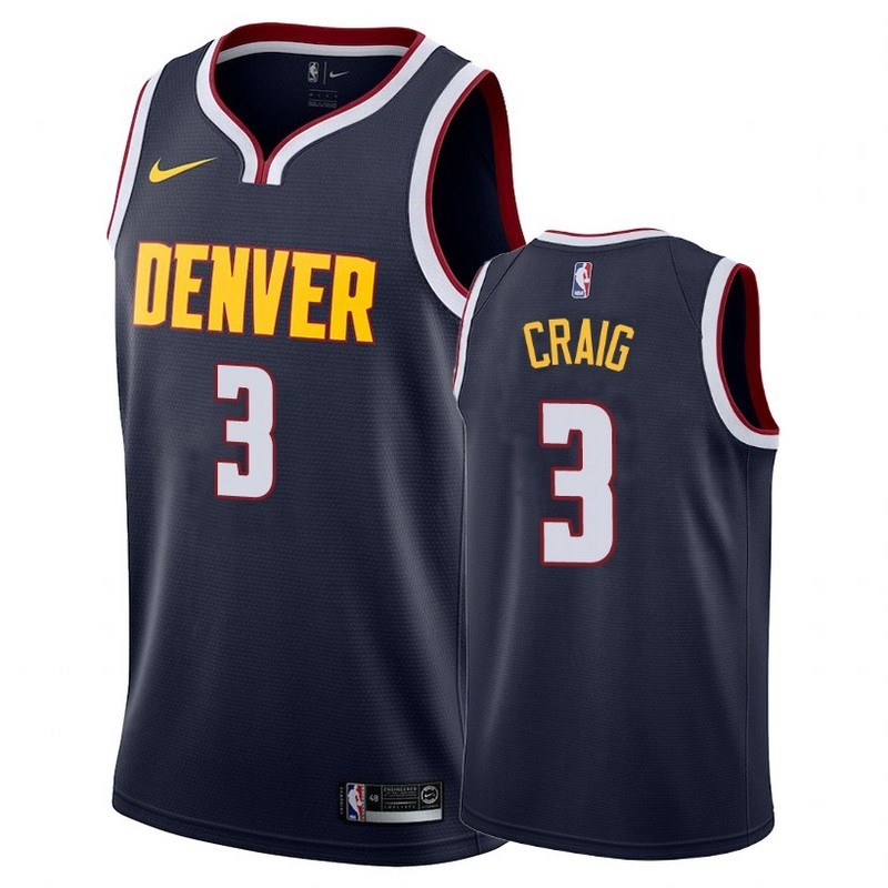 NBA Men Denver Nuggets Dark Blue #3 CRAIG Jersey High Quality Name and Number Print - leoleo123123