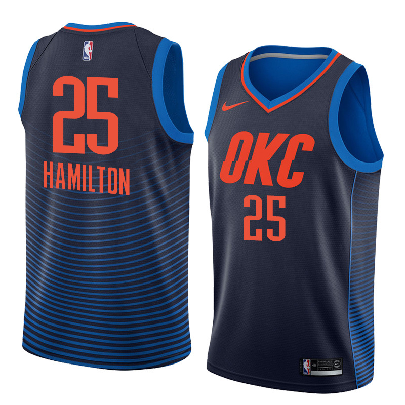 NBA Men Oklahoma City Thunder Dark Blue #25 HAMILTON Jersey High Quality Name and Number Print - leoleo123123
