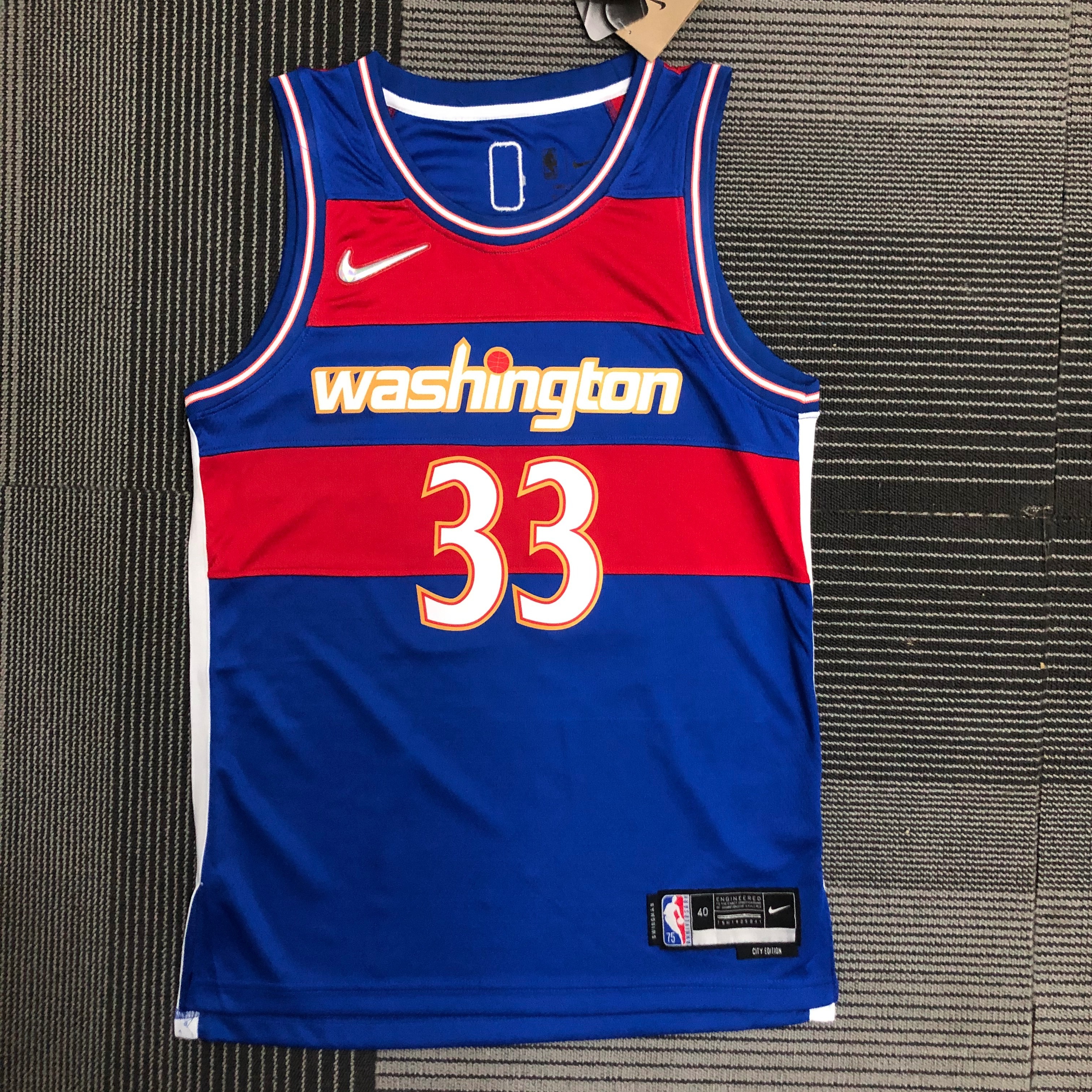 NBA Men 75th Anniversary Season 2022 Washington Wizards Blue #33 KUZMA Jersey High Quality Name and Number Print - leoleo123123