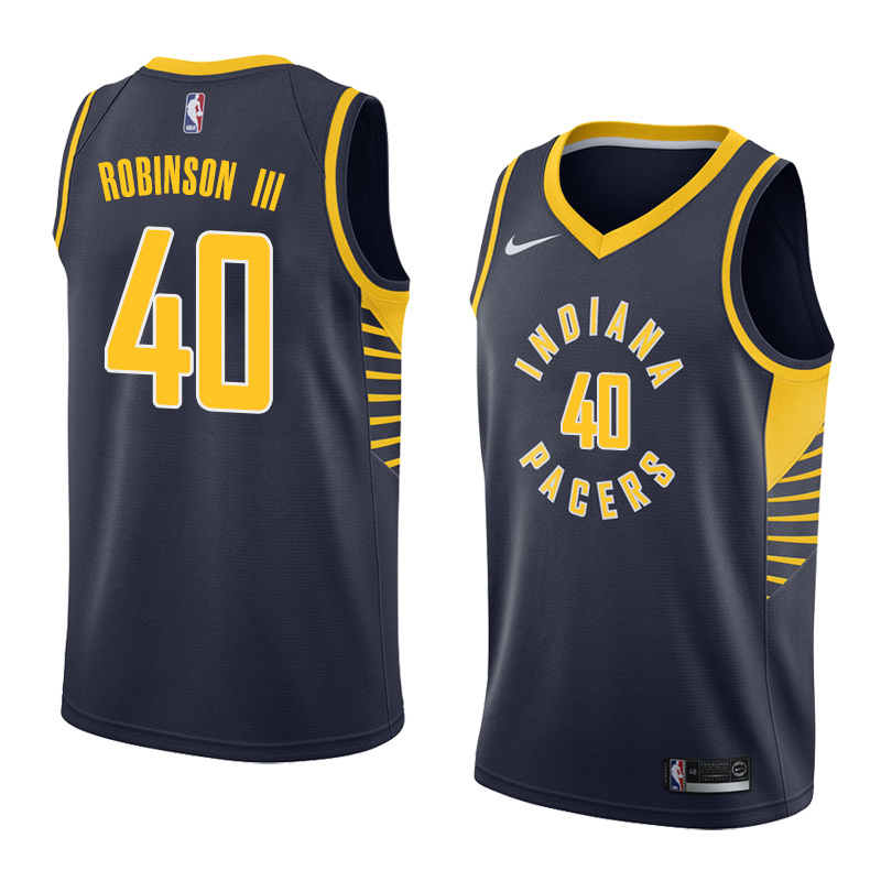 NBA Men Indiana Pacers Dark Blue #40 ROBINSON Jersey High Quality Name and Number Print - leoleo123123