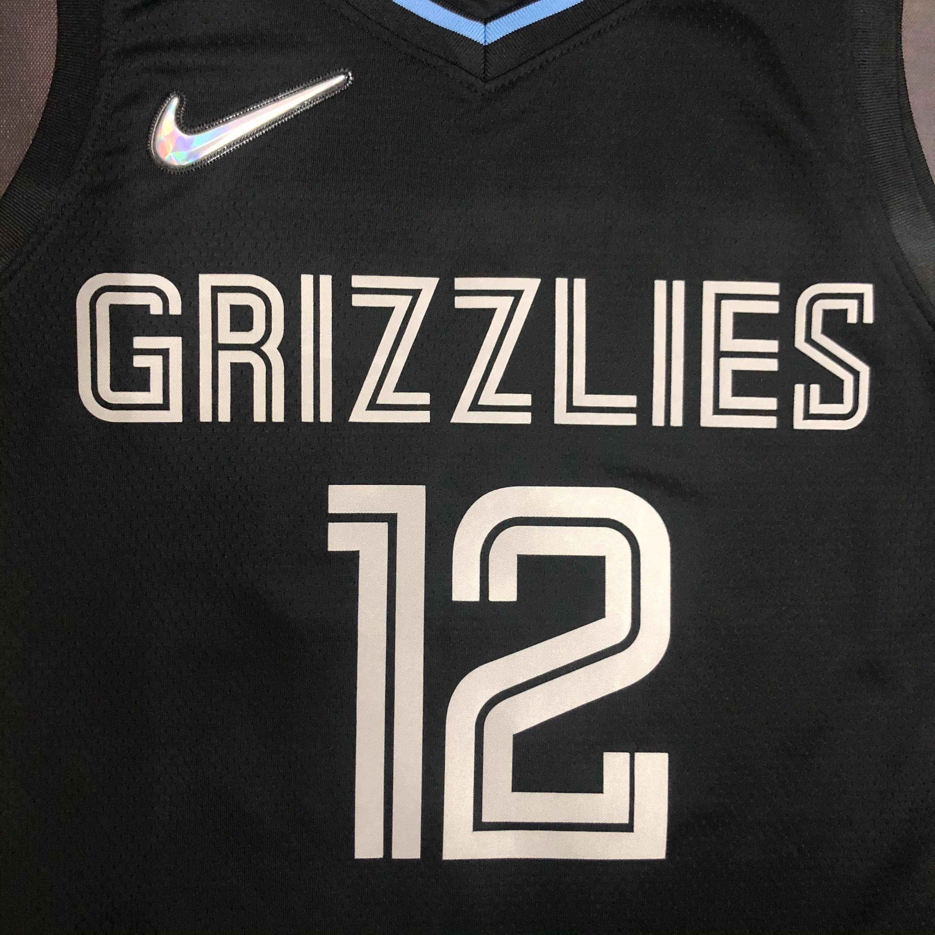 NBA 75th Anniversary Memphis Grizzlies Select Series Black #12 MORANT Jersey High Quality Name and Number Print - leoleo123123