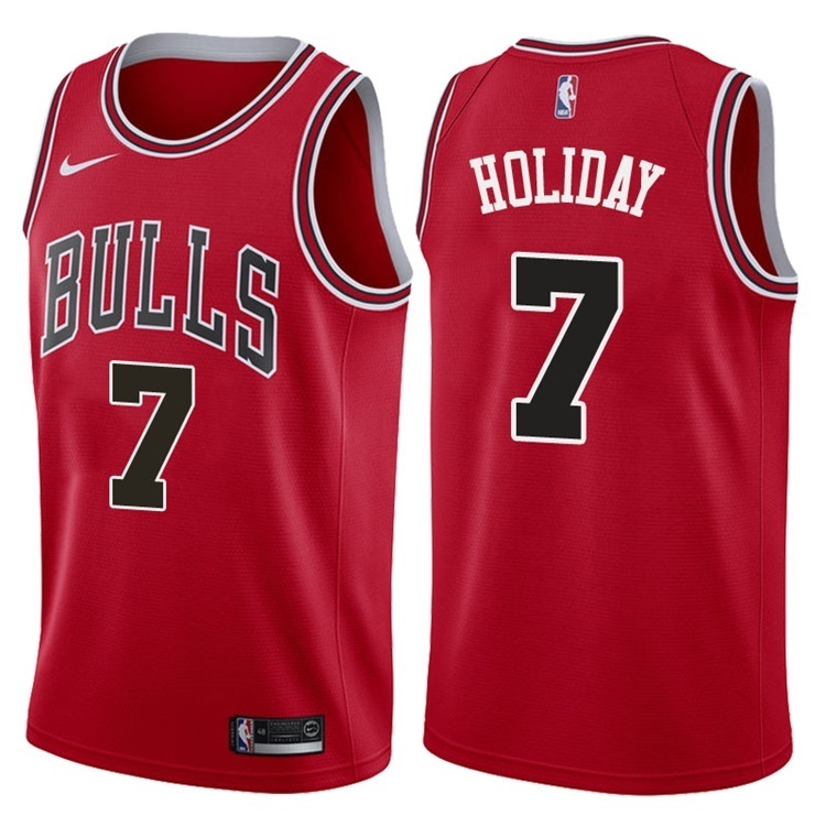 NBA Men Chicago Bulls Red #7 HOLIDAY Jersey High Quality Name and Number Print - leoleo123123