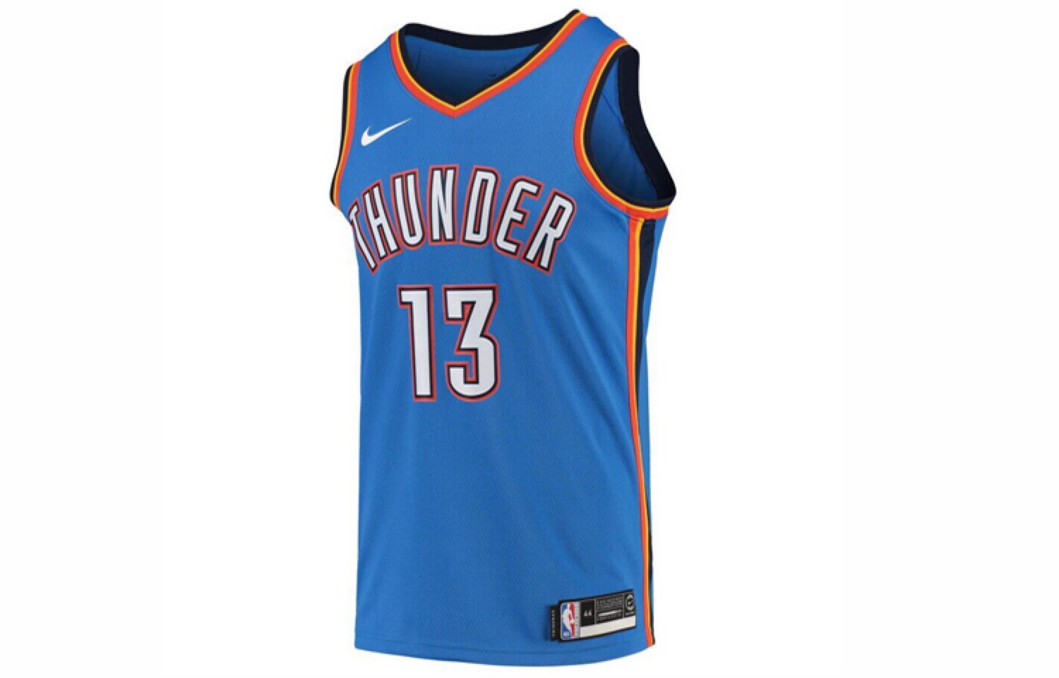 NBA Men Oklahoma City Thunder Blue #13 GEORGE New Season Jersey High Quality Name and Number Print - leoleo123123