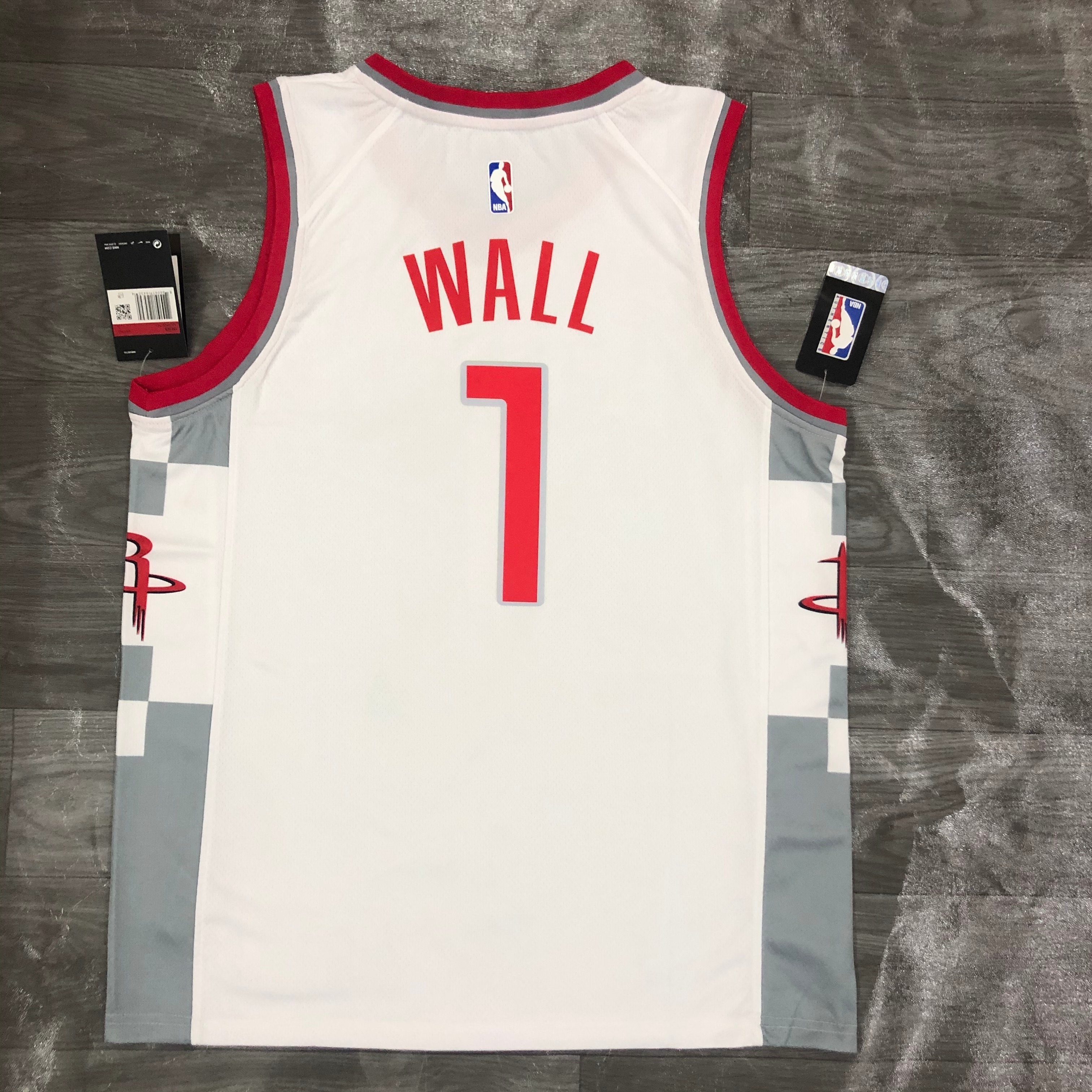 NBA Men Houston Rockets White City #1 WALL Jersey High Quality Name and Number Print - leoleo123123