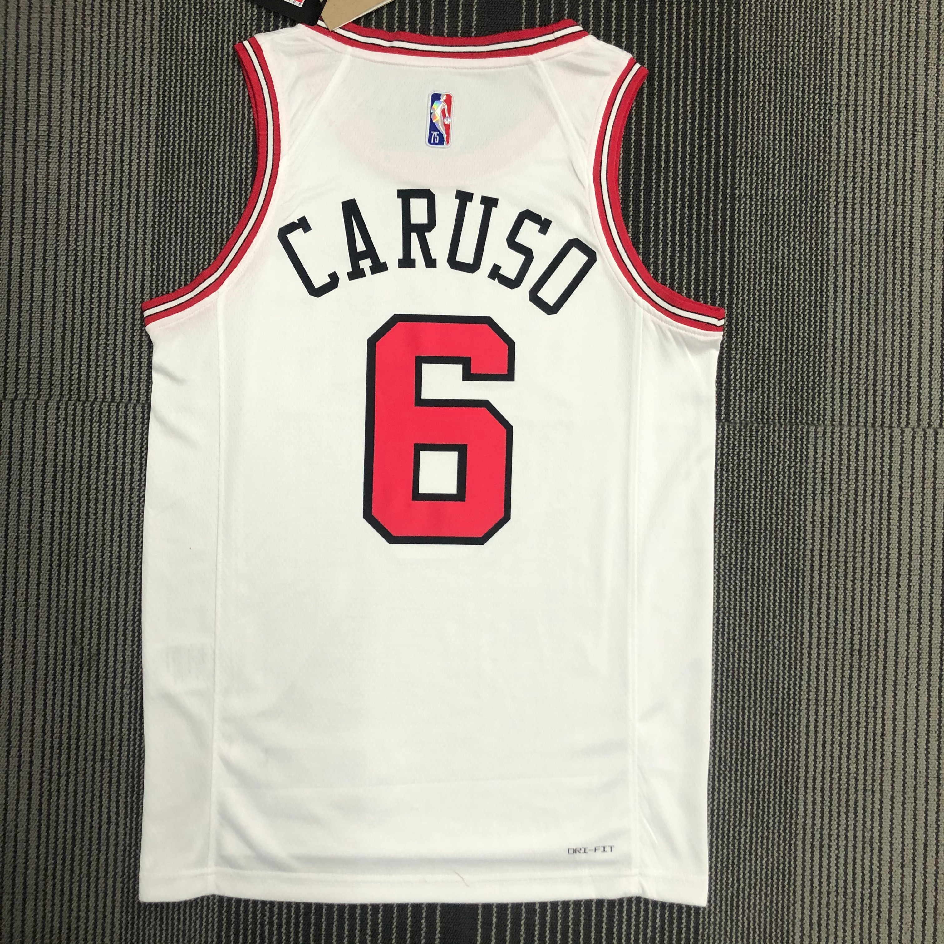 NBA Men 75th Anniversary Chicago Bulls White #6 CARUSO Jersey High Quality Name and Number Print - leoleo123123