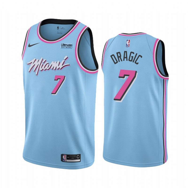 NBA Men Miami Heat Blue City #7 DRAGIC Jersey High Quality Name and Number Print - leoleo123123