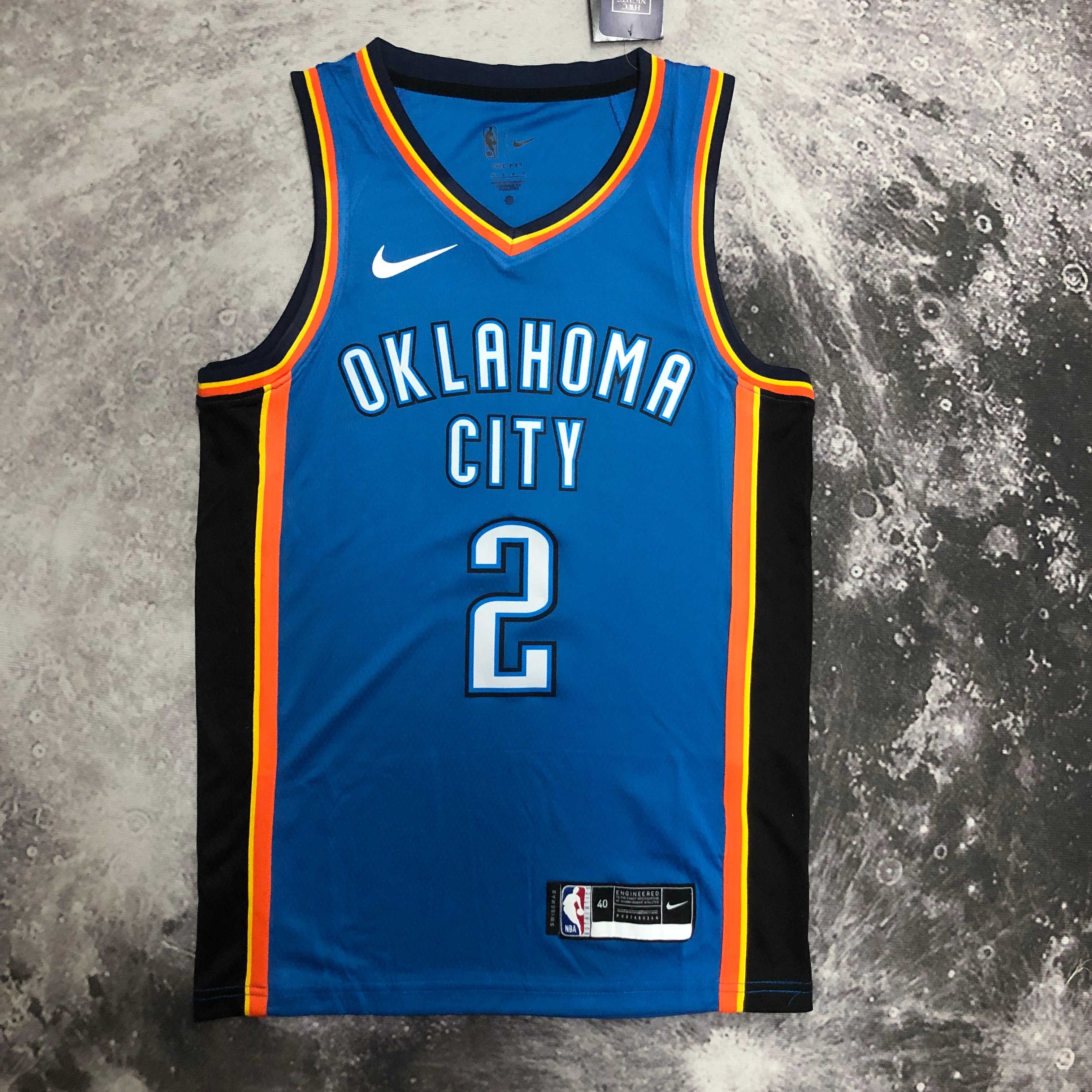 NBA Men Oklahoma City Thunder Blue #2 GILGEOUS-ALEXANDER Jersey High Quality Name and Number Print - leoleo123123