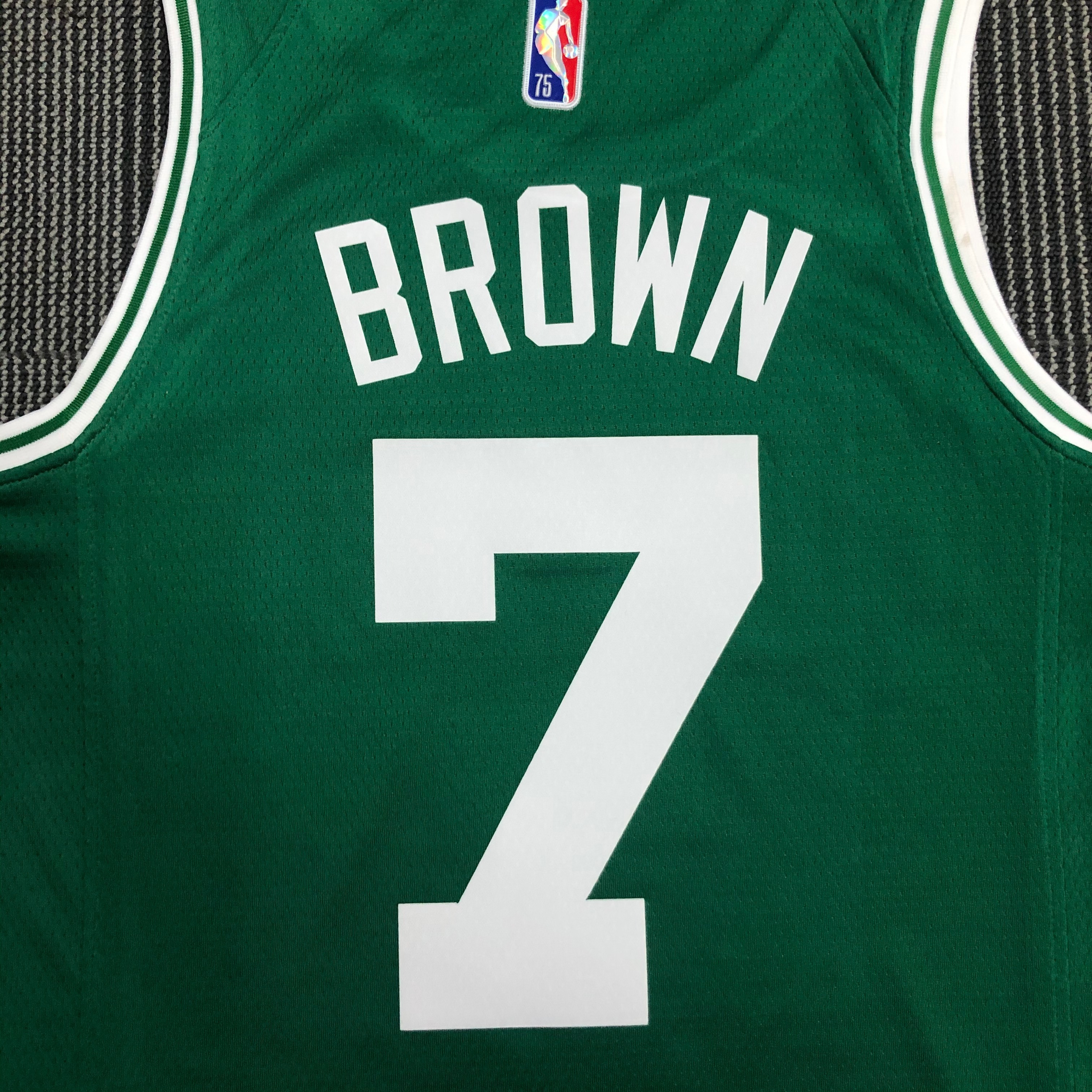 NBA 75th Anniversary Boston Celtics Green #7 BROWN Jersey High Quality Name and Number Print - leoleo123123