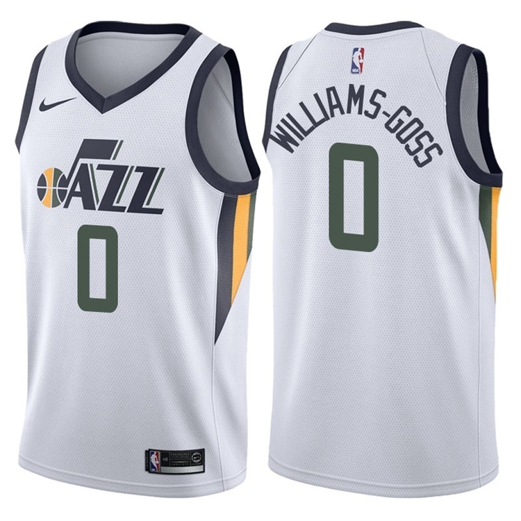 NBA Men Utah Jazz White #0 WILLIAMS-GOSS Jersey High Quality Name and Number Print - leoleo123123
