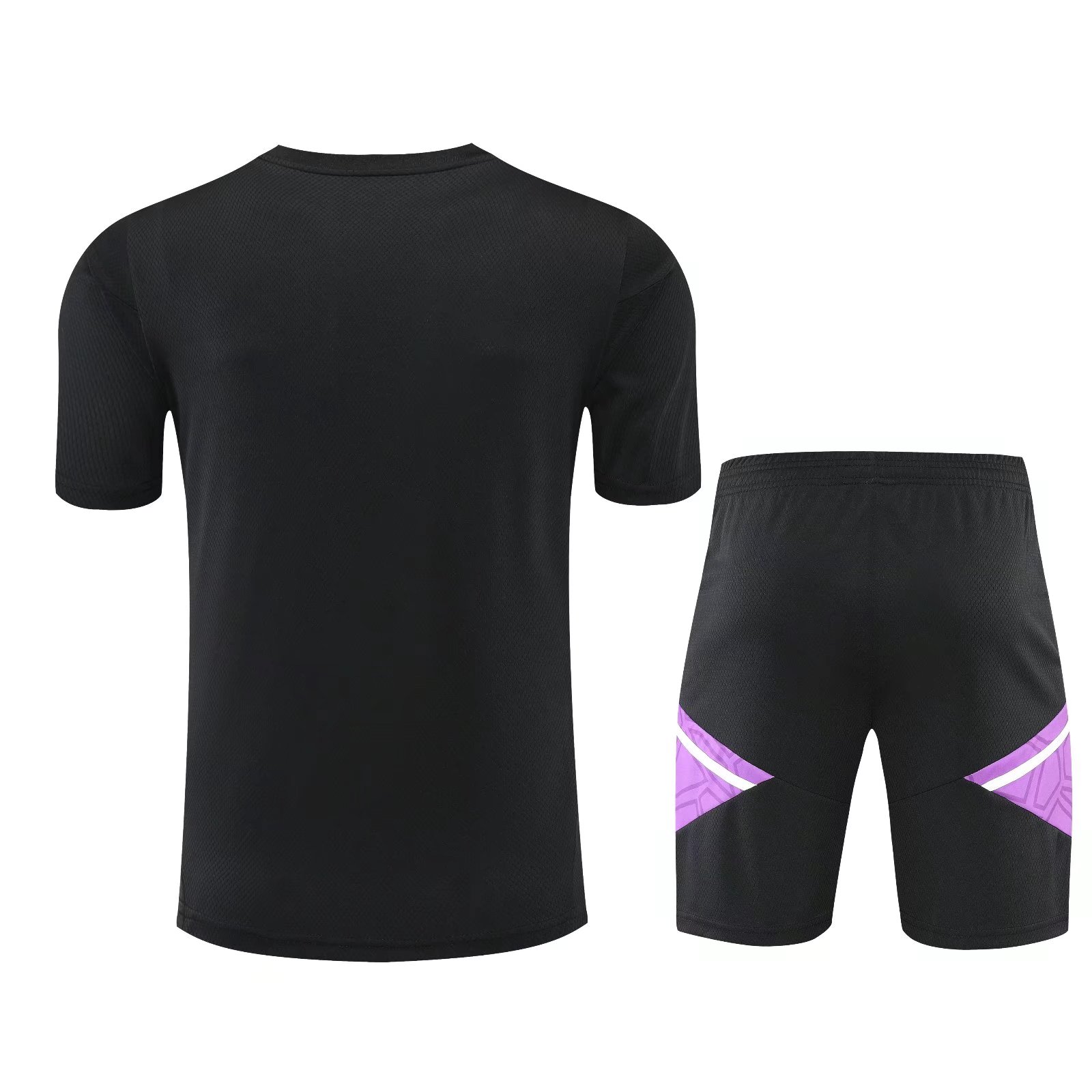 22/23 Real Madrid Black Training Set--Short sleeve and Short Pant Training Tracksuit - leoleo123123
