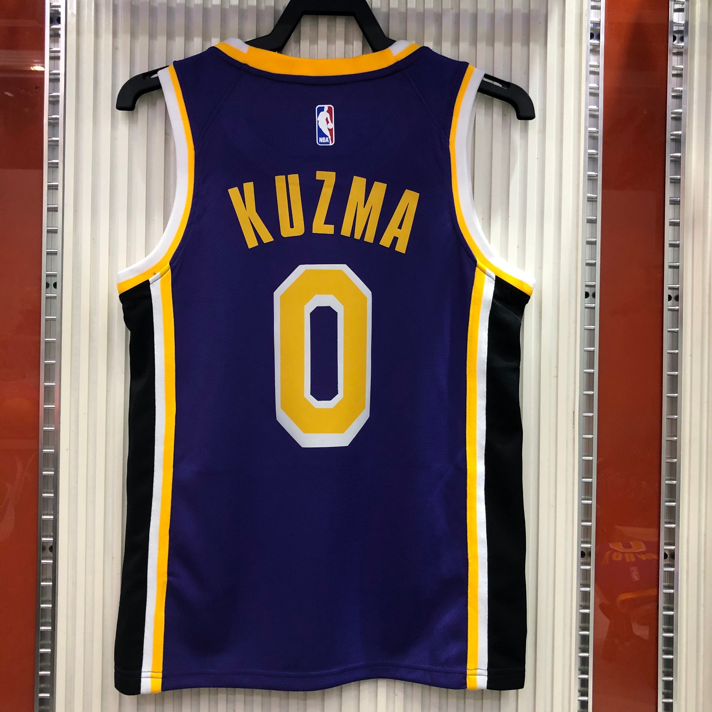 NBA Men Season 2021 Los Angeles Lakers #0 KUZMA Purple Round Neck with Jordan logo Jersey High Quality Name and Number Print - leoleo123123