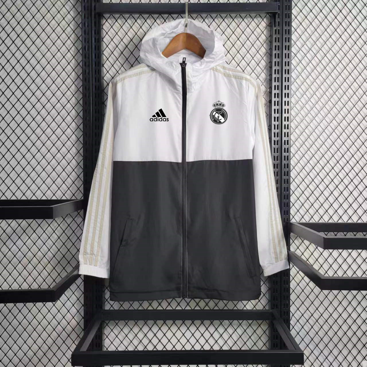 2023 Real Madrid White and Black Windbreaker Jacket Thai Quality - leoleo123123